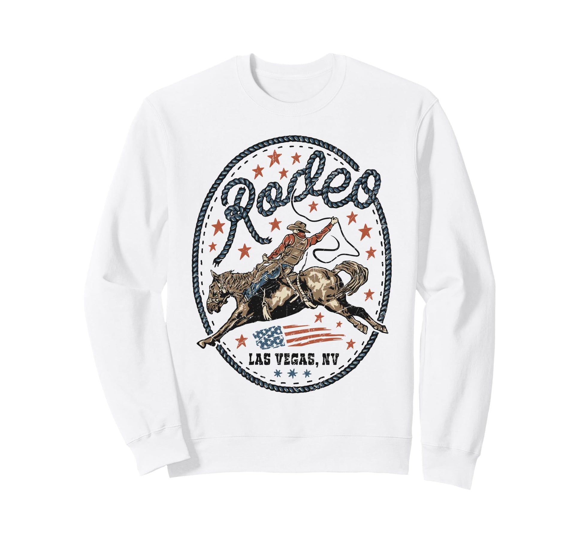 Rodeo Cowboy American Flag Western Sweatshirt - Streetwear Style Men Women - T-Shirt, Sweatshirt, Hoodie