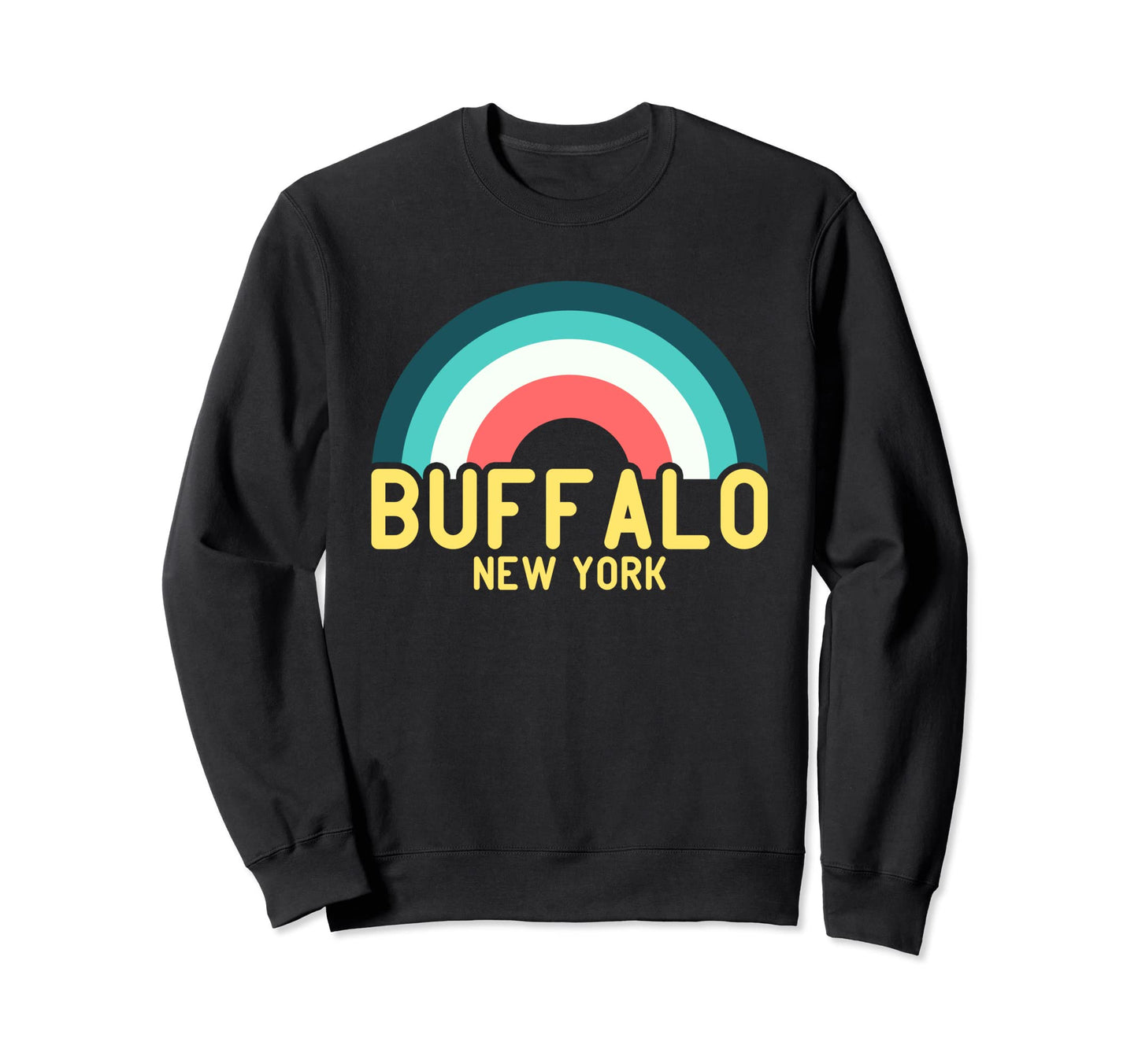 Buffalo New York Rainbow Sweatshirt - Unique Graphic for Adults - T-Shirt, Sweatshirt, Hoodie