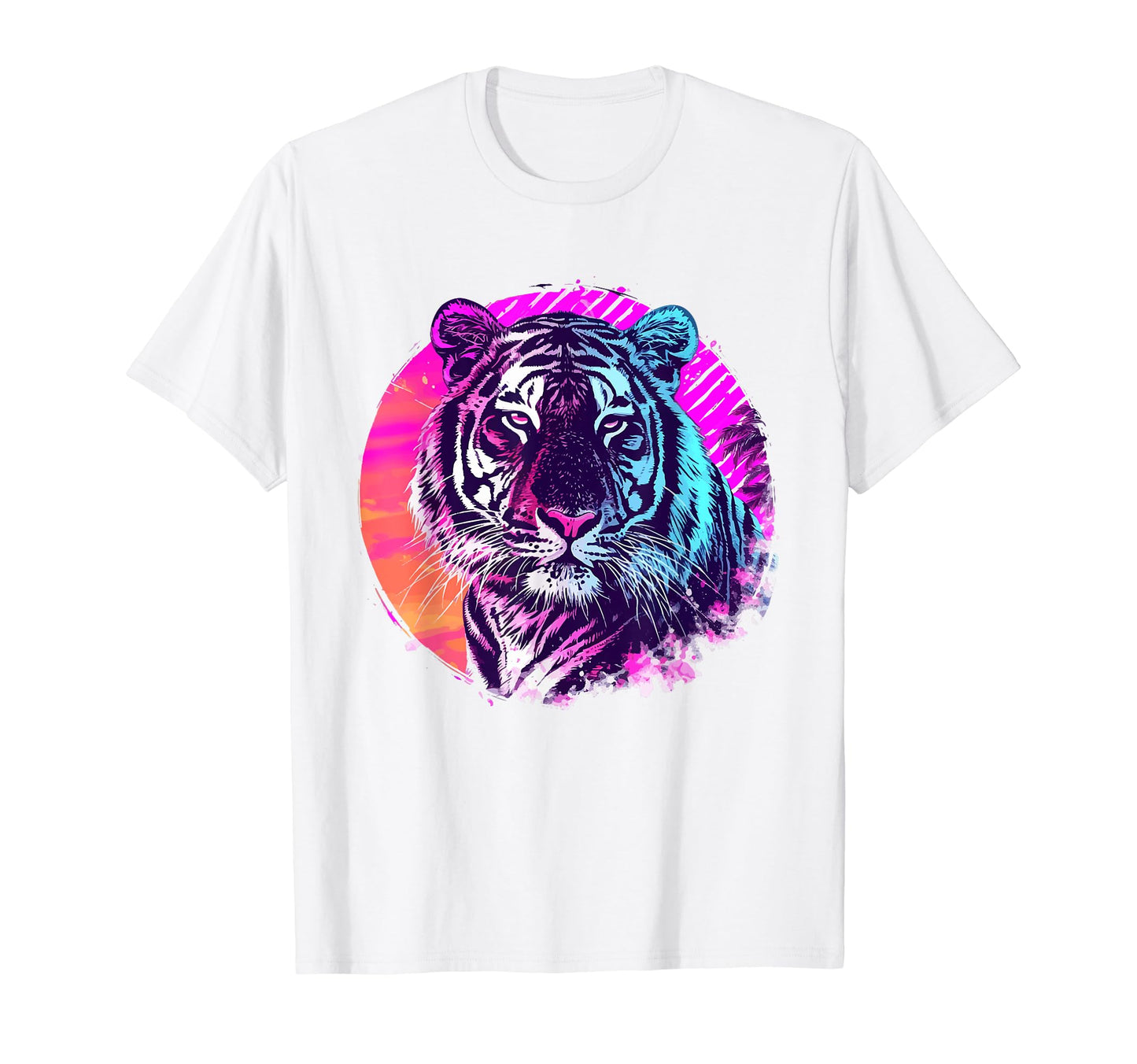 Tiger 80S Synthwave Africa Tiger T-Shirt - Custom Art Print for Adults - T-Shirt, Sweatshirt, Hoodie