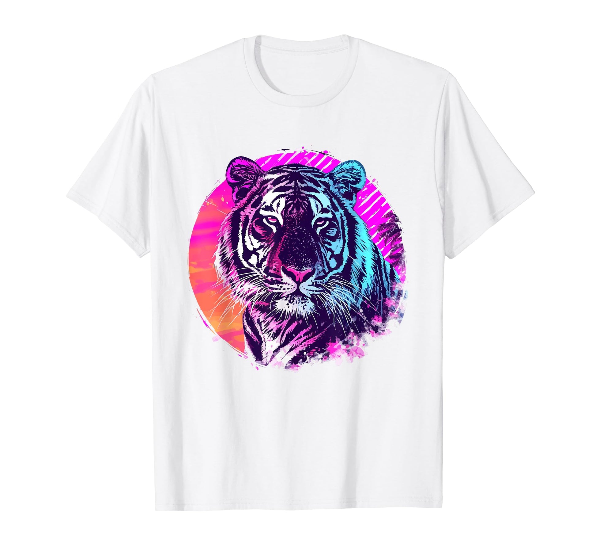Tiger 80S Synthwave Africa Tiger T-Shirt - Custom Art Print for Adults - T-Shirt, Sweatshirt, Hoodie