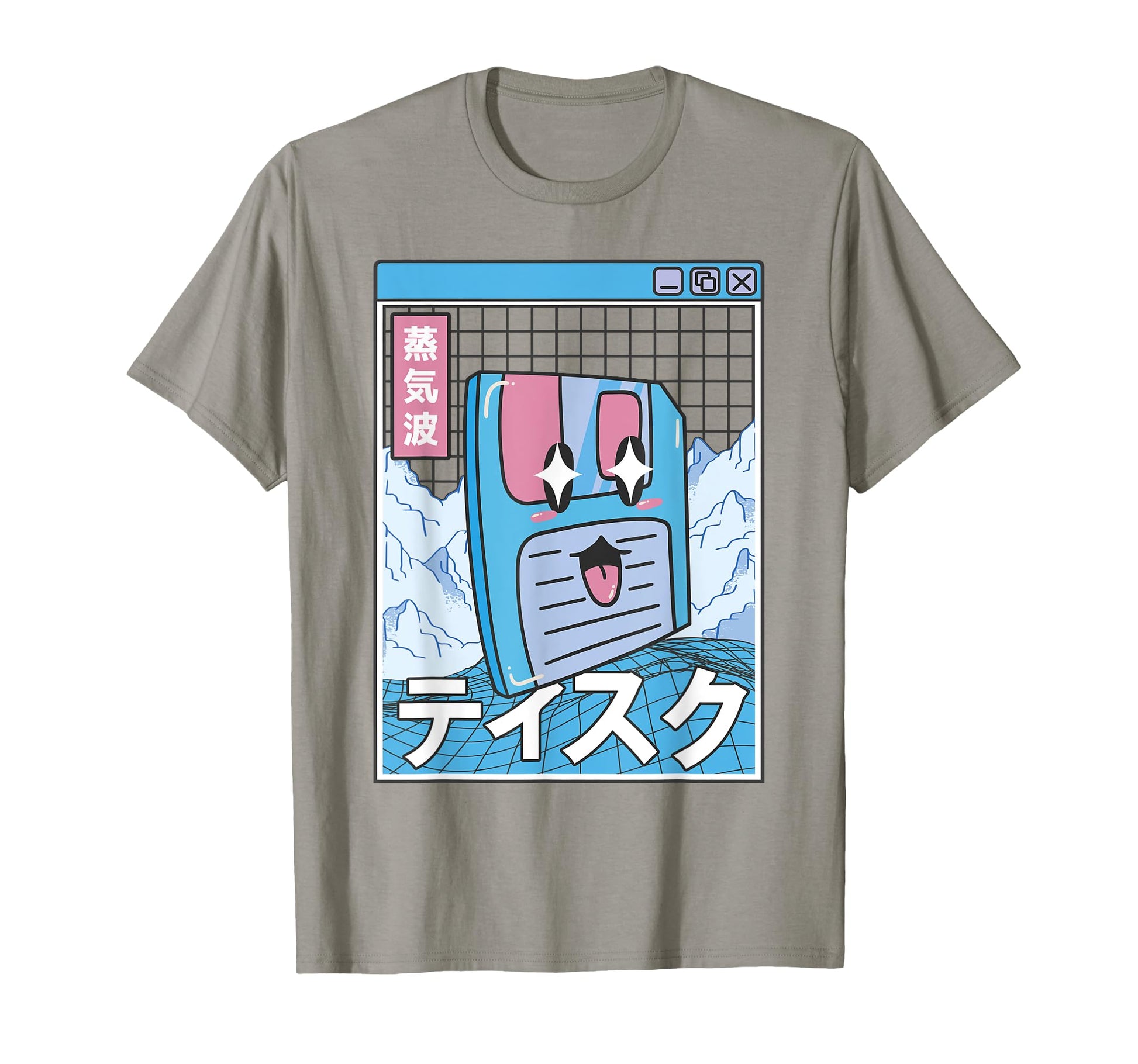 Floppy Disk Kawaii Grid Vaporwave T-Shirt - Streetwear Style for Adults - T-Shirt, Sweatshirt, Hoodie