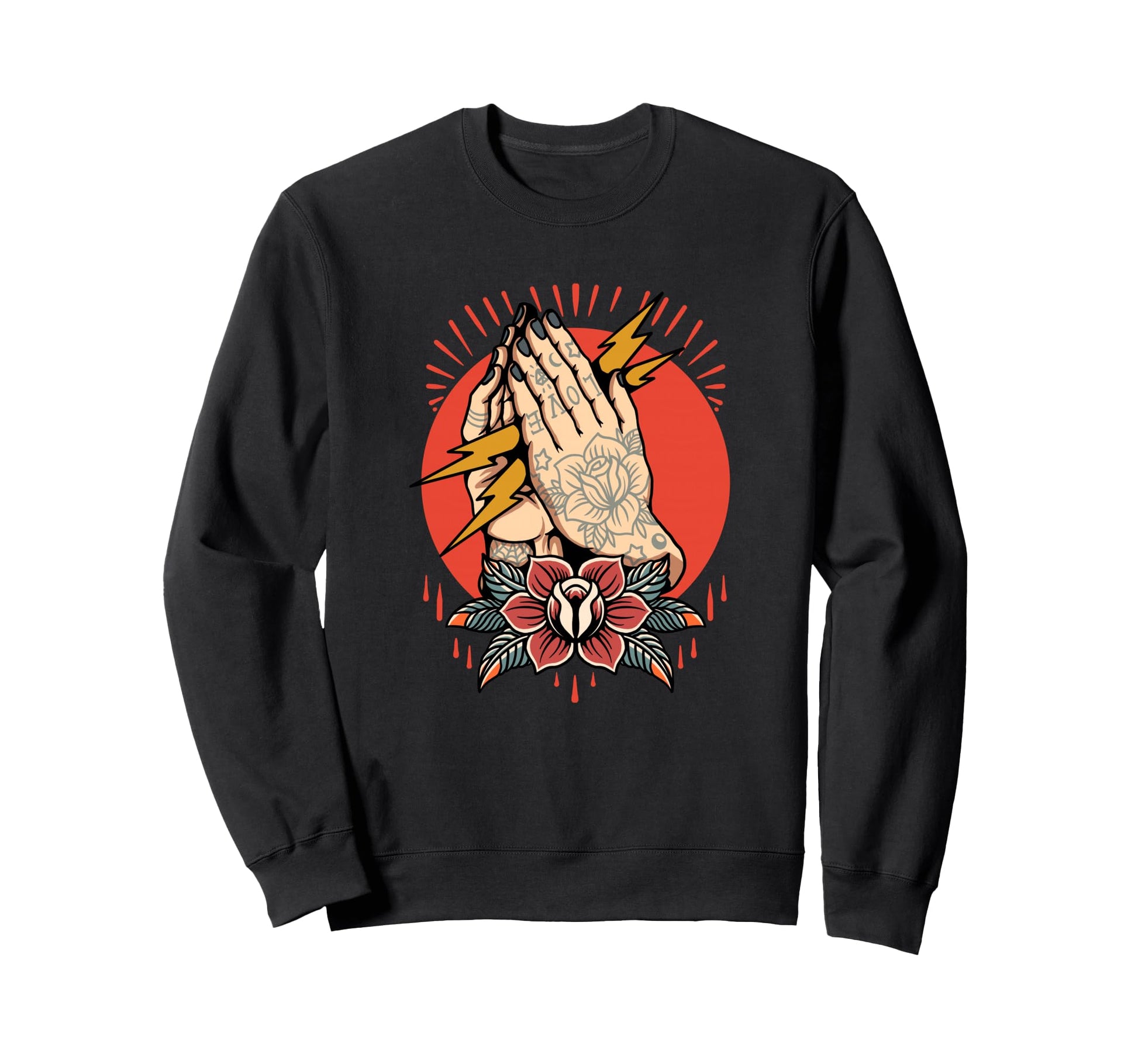 Praying Hands Thunder Catcher Sweatshirt - Fun Novelty Design for Adults - T-Shirt, Sweatshirt, Hoodie