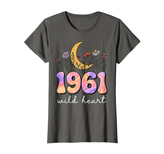 1961 Wild Heart 65Th Birthday T-Shirt - Casual Everyday Wear Men Women - T-Shirt, Sweatshirt, Hoodie