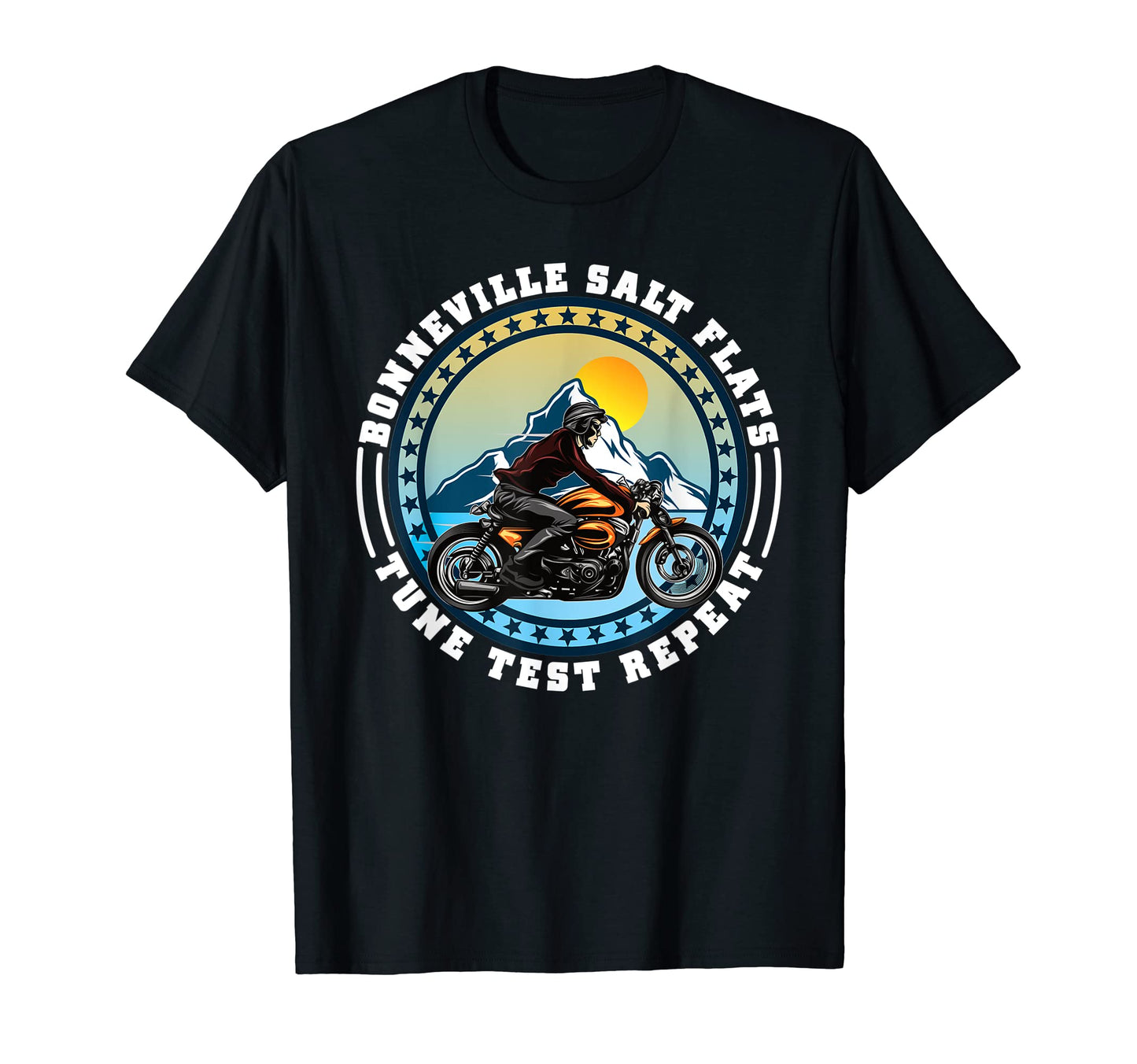 Bonneville Salt Flats Motorcycle Rider T-Shirt - Unique Graphic Men Women - T-Shirt, Sweatshirt, Hoodie
