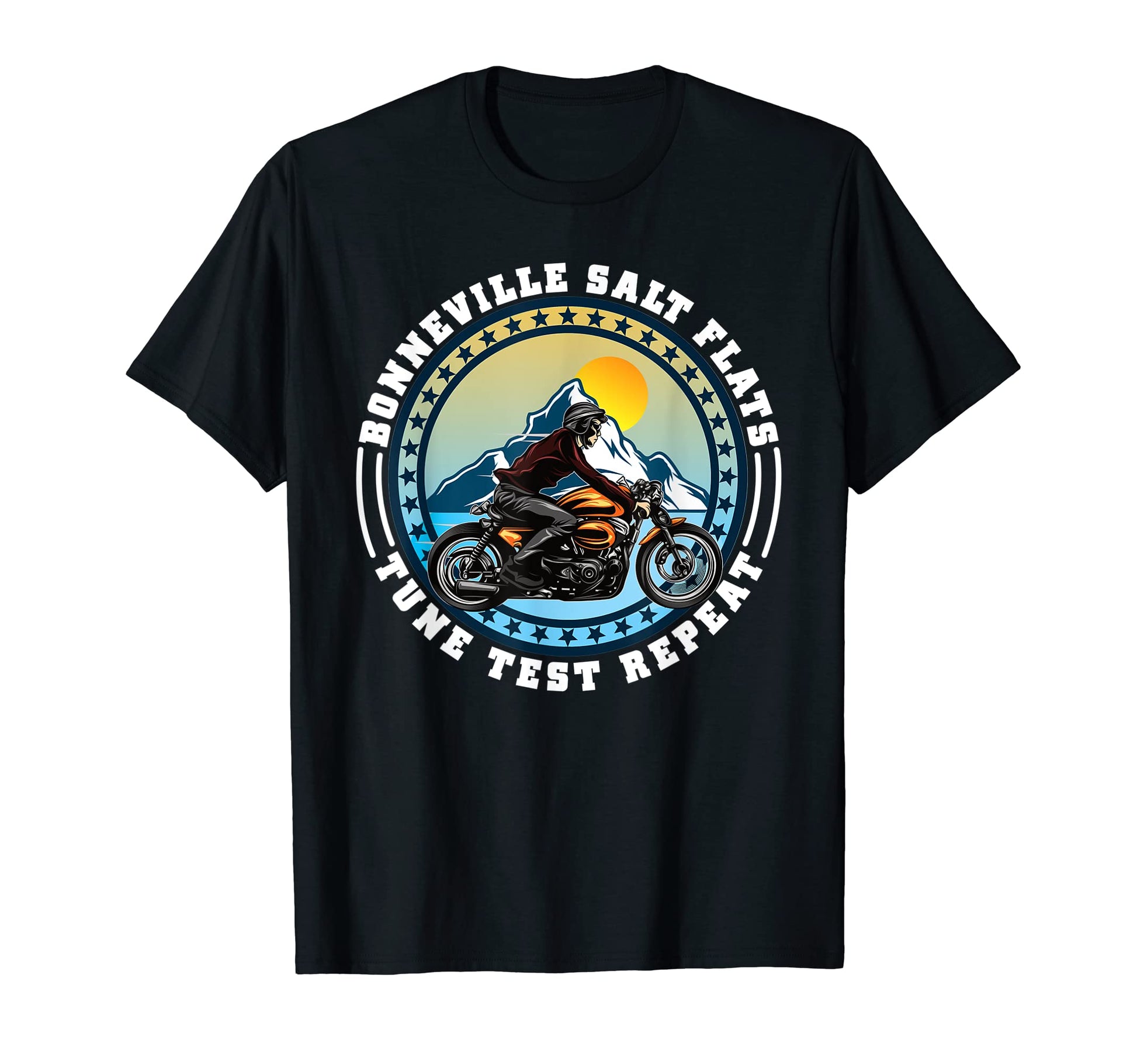 Bonneville Salt Flats Motorcycle Rider T-Shirt - Unique Graphic Men Women - T-Shirt, Sweatshirt, Hoodie