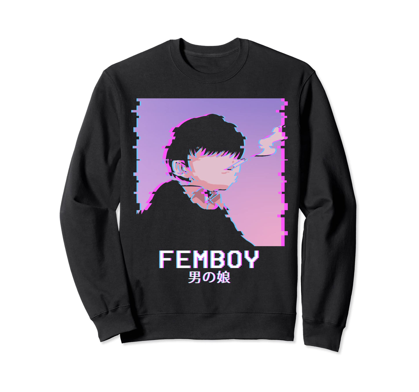 Femboy Japanese Emo Vaporwave Sweatshirt - Casual Everyday Wear for Adults - T-Shirt, Sweatshirt, Hoodie