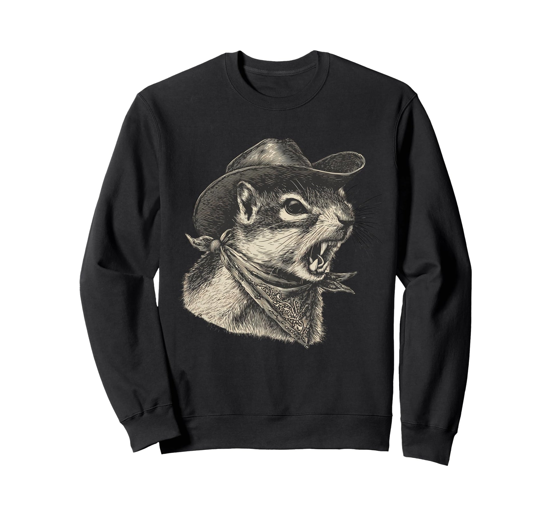 Squirrel Cowboy Rodeo Cowgirl Sweatshirt - Minimalist Print Men Women - T-Shirt, Sweatshirt, Hoodie