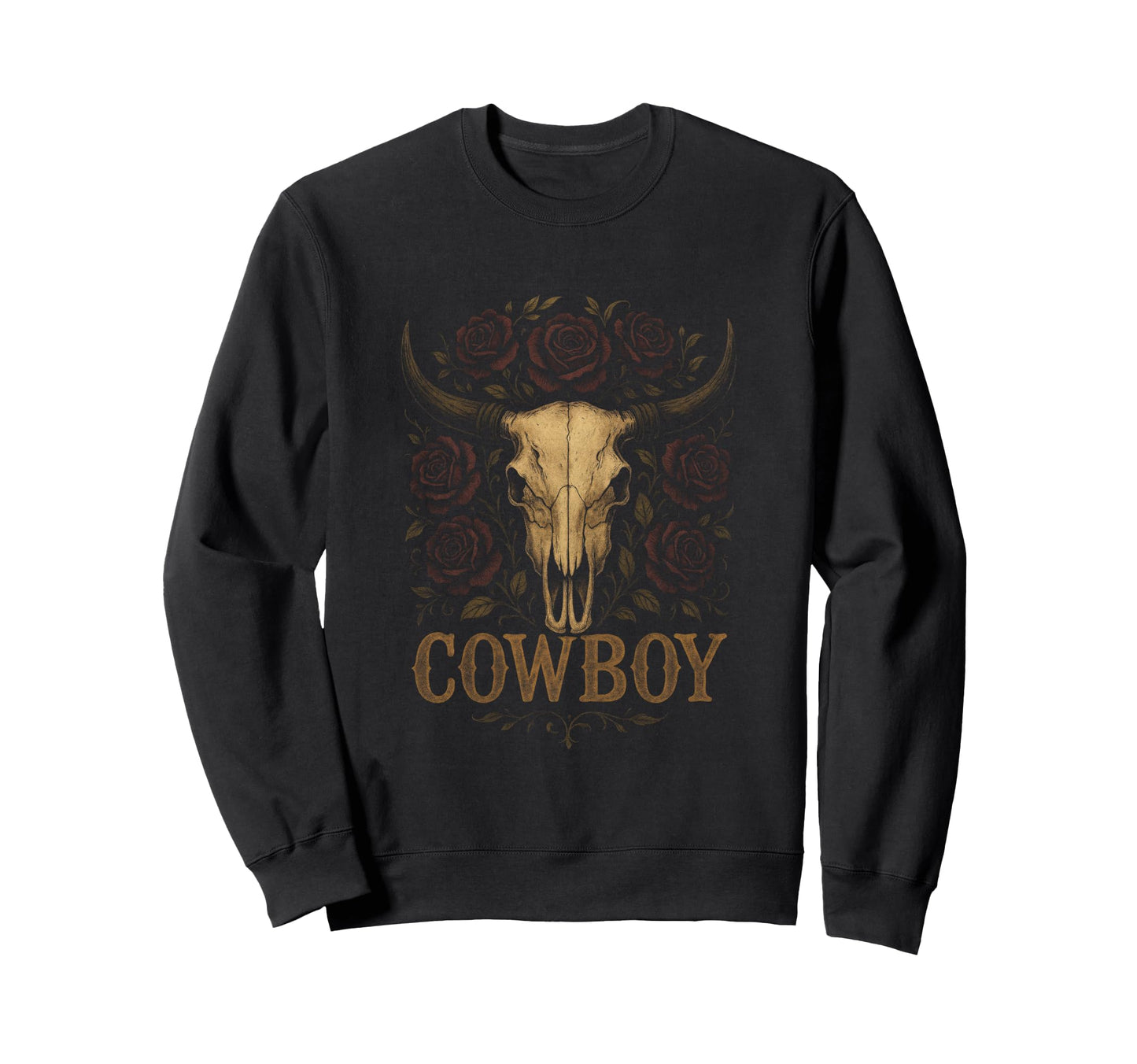 Cowboy Skull Rodeo Western Sweatshirt - Trendy Graphic Men Women - T-Shirt, Sweatshirt, Hoodie