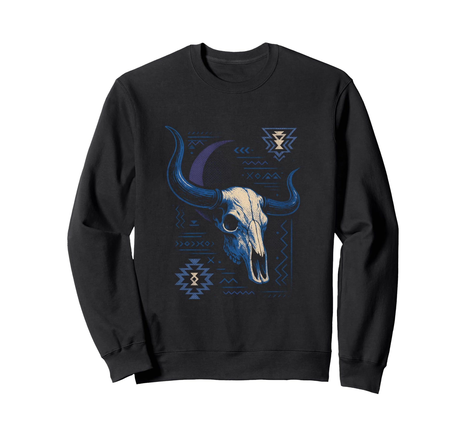 Cow Skull Rustic Ranch Cowboy Sweatshirt - Trendy Graphic for Adults - T-Shirt, Sweatshirt, Hoodie
