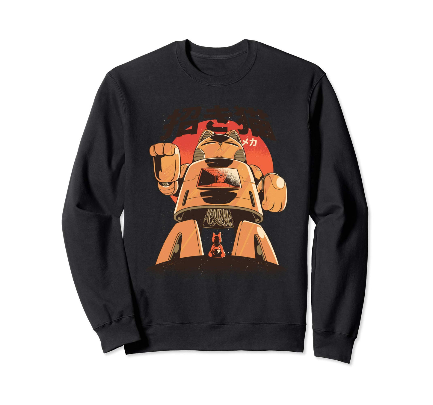 Cat Robot Japanese Kawaii Anime Sweatshirt - Fun Novelty Design Men Women - T-Shirt, Sweatshirt, Hoodie
