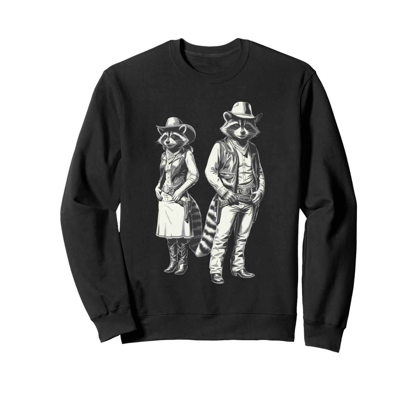 Howdy Cowboy Raccoon Western Charm Sweatshirt - Trendy Graphic Unisex - T-Shirt, Sweatshirt, Hoodie