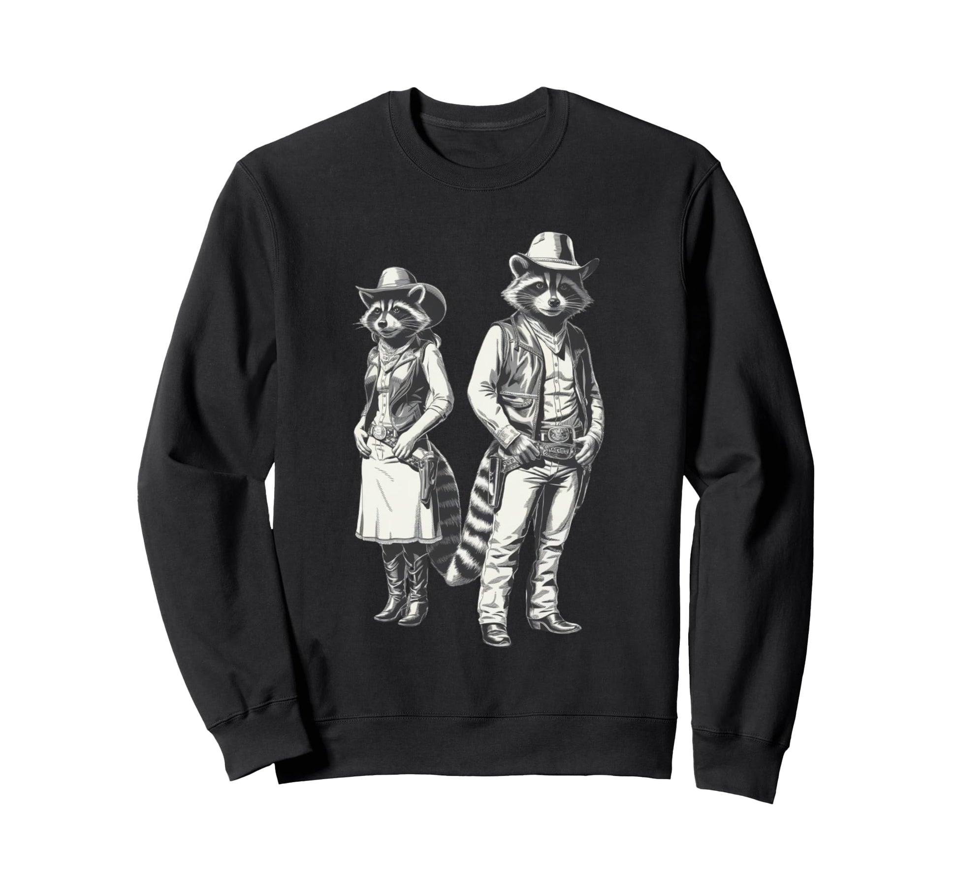 Howdy Cowboy Raccoon Western Charm Sweatshirt - Trendy Graphic Unisex - T-Shirt, Sweatshirt, Hoodie