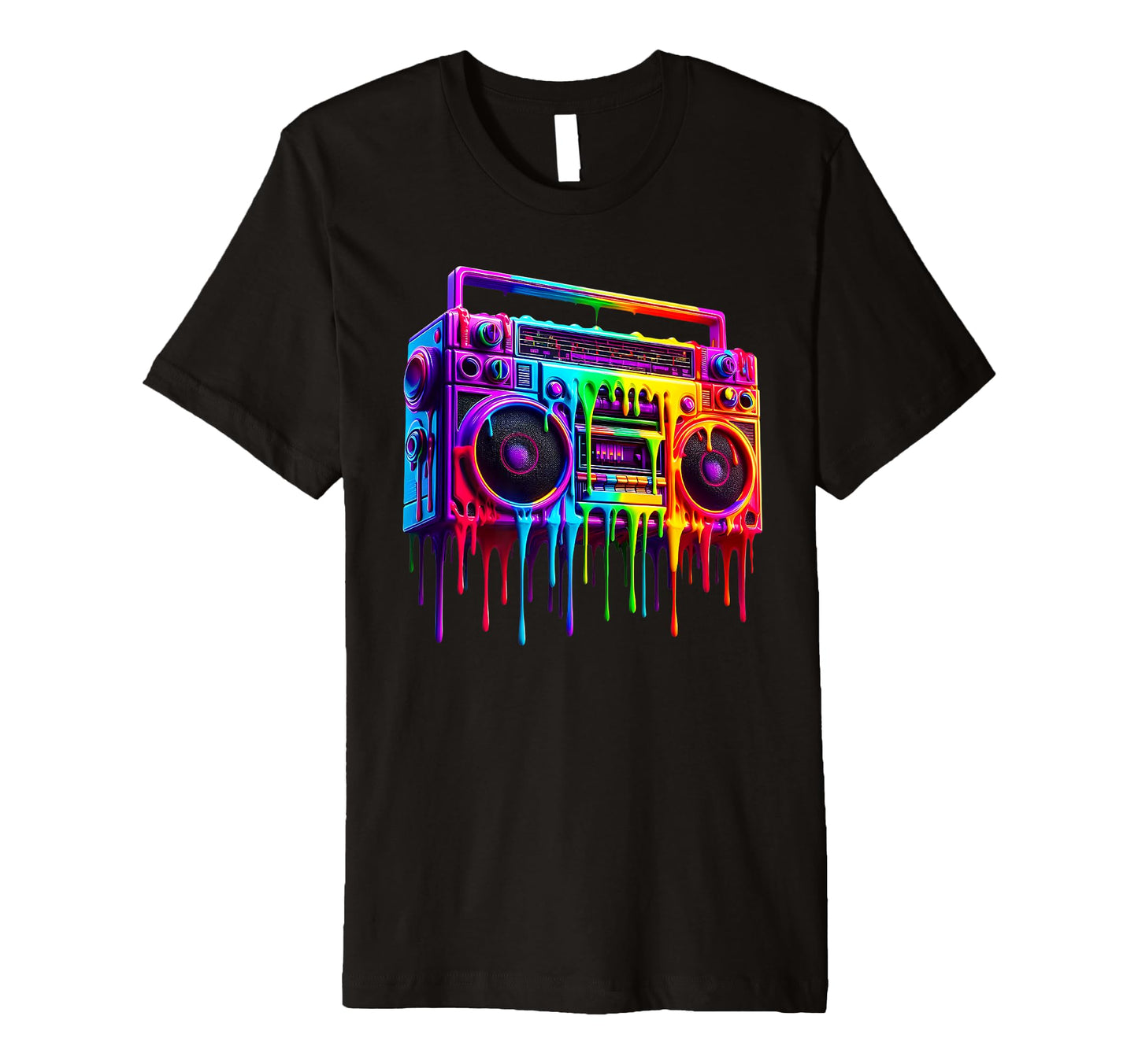 Dripping Paint Boombox Old T-Shirt - Casual Everyday Wear for Adults - T-Shirt, Sweatshirt, Hoodie