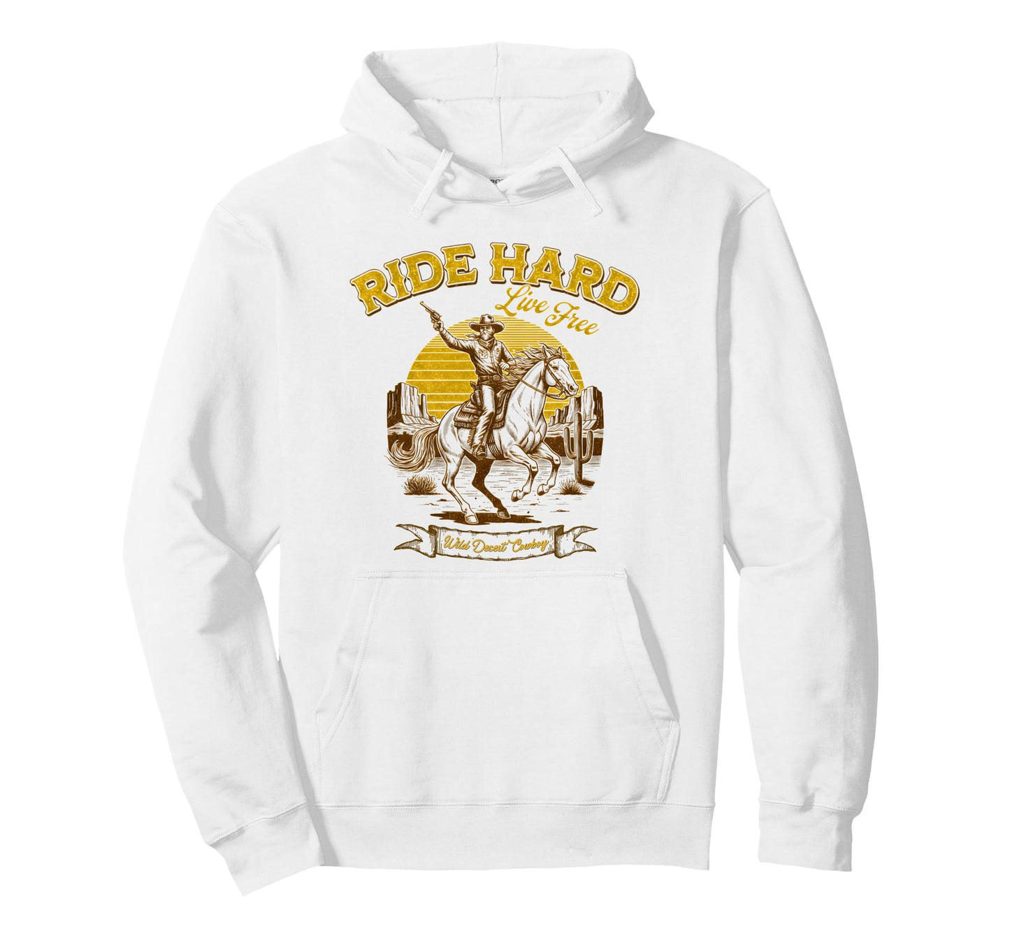 Ride Hard Cowboy Live Free Cowboy Hoodie - Aesthetic Graphic for Adults - T-Shirt, Sweatshirt, Hoodie