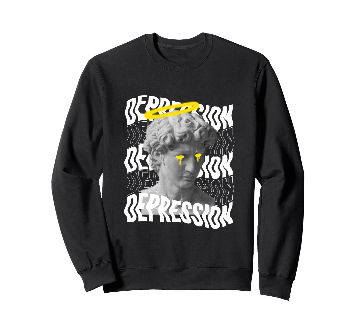 Depression Greek Sculpture Sweatshirt - Aesthetic Graphic Men Women - T-Shirt, Sweatshirt, Hoodie