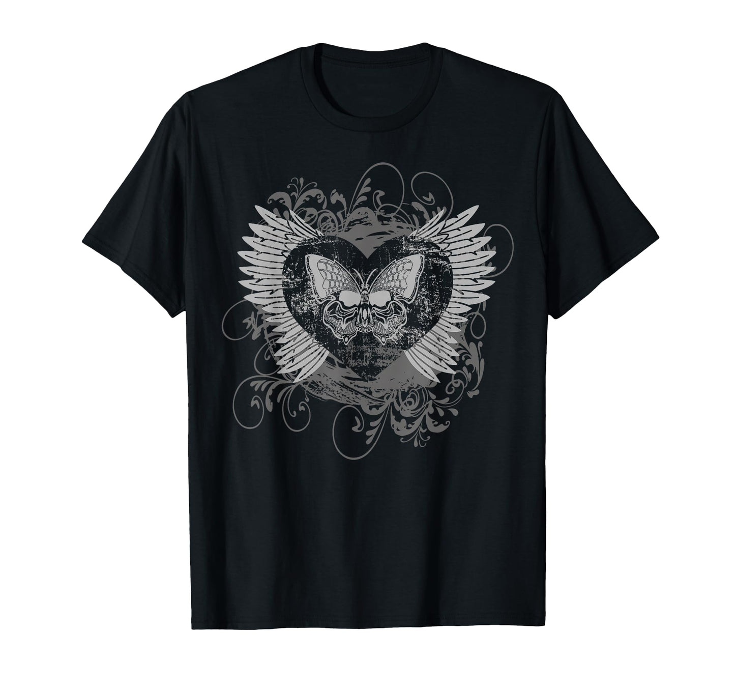 Aesthetic Y2K Fairy Wings Heart Alt T-Shirt - Graphic Print Unisex - T-Shirt, Sweatshirt, Hoodie