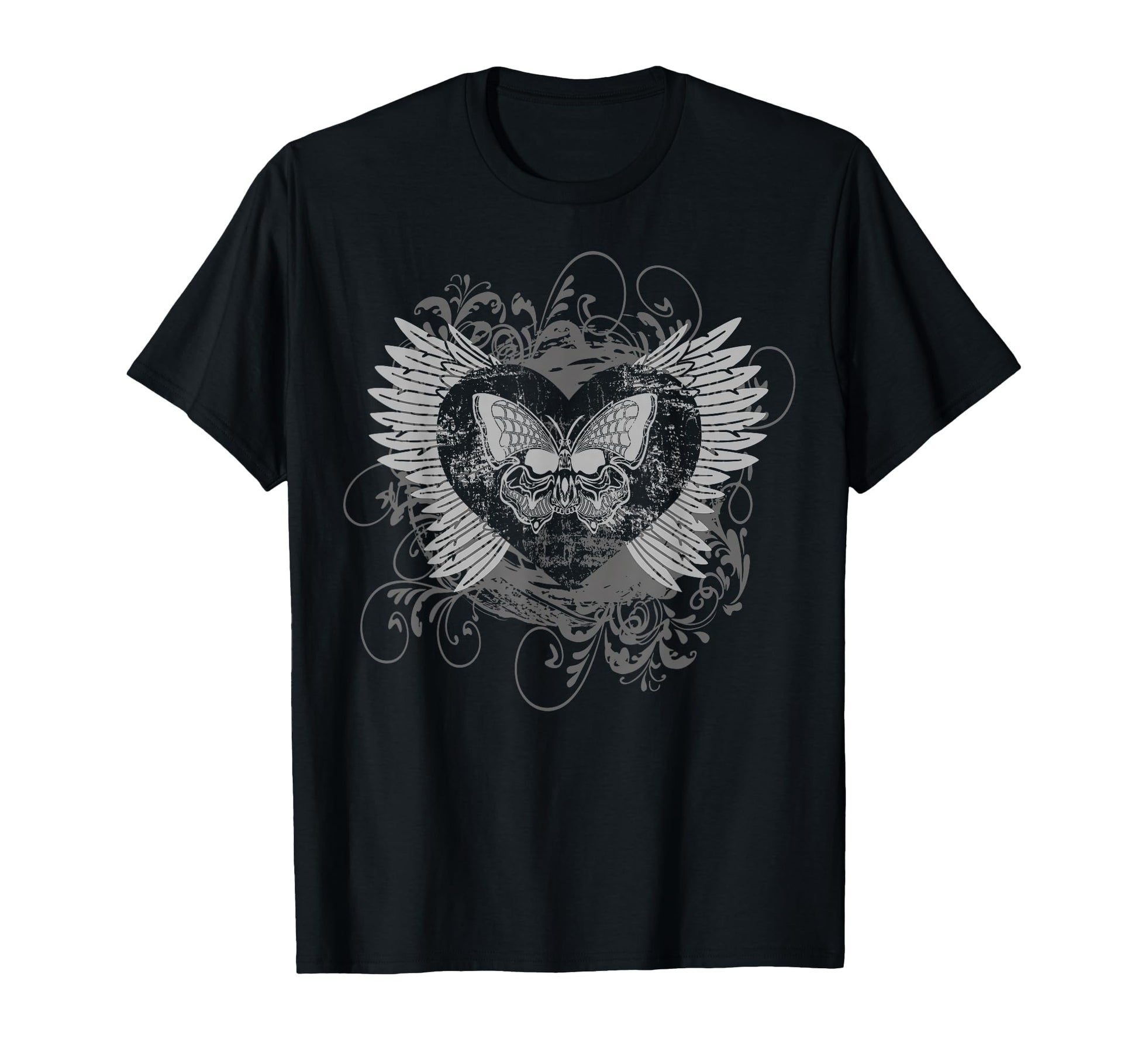 Aesthetic Y2K Fairy Wings Heart Alt T-Shirt - Graphic Print Unisex - T-Shirt, Sweatshirt, Hoodie