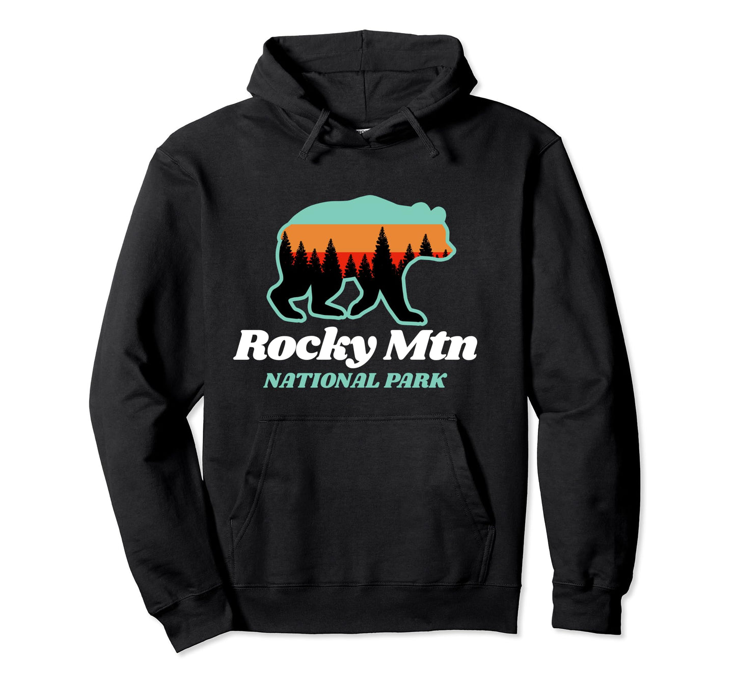 Rocky Mountains Bear Forest National Park Hoodie - Unique Graphic Unisex - T-Shirt, Sweatshirt, Hoodie