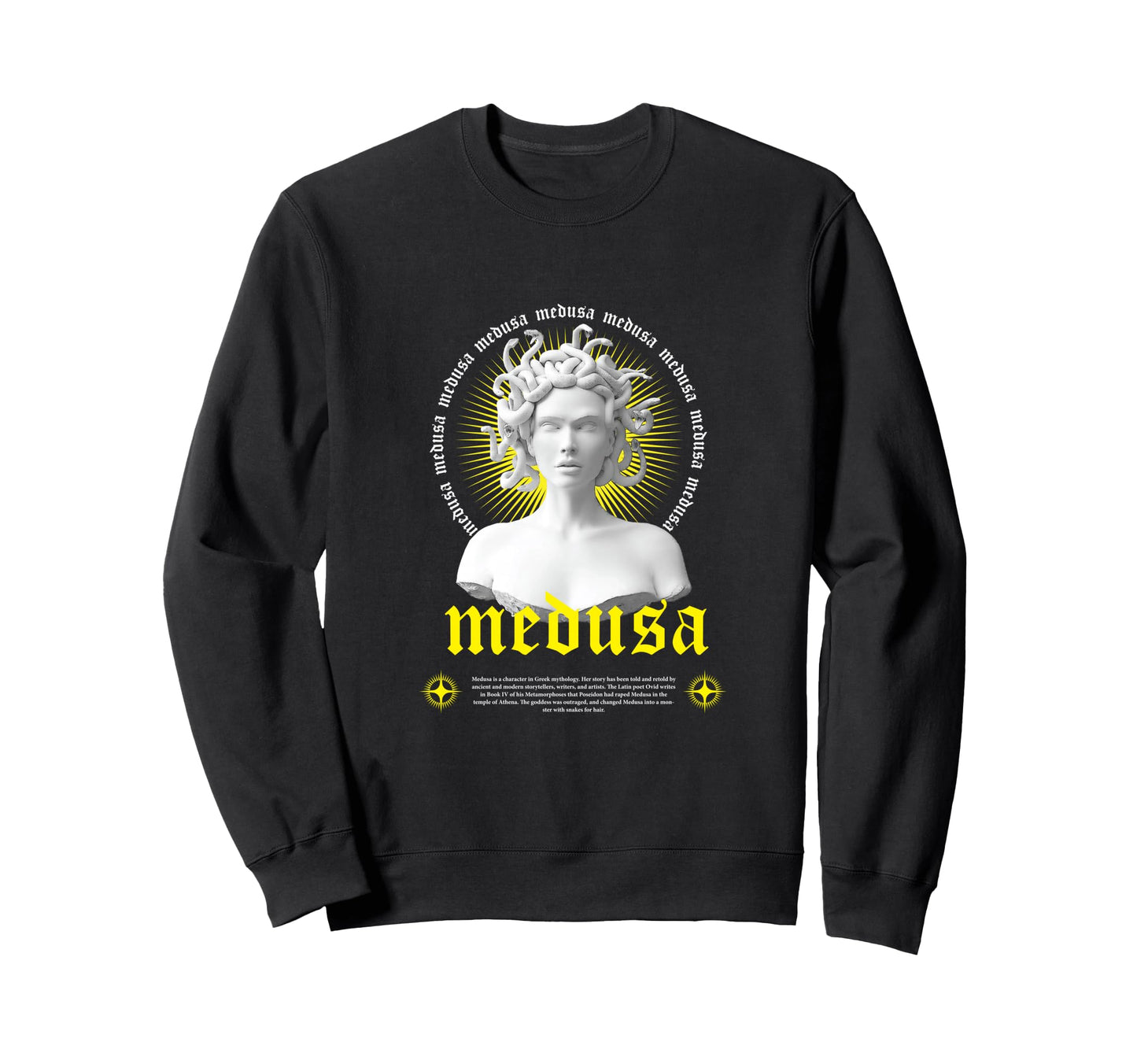 Medusa Sculpture Greek Aesthetic Sweatshirt - Unique Graphic for Adults - T-Shirt, Sweatshirt, Hoodie