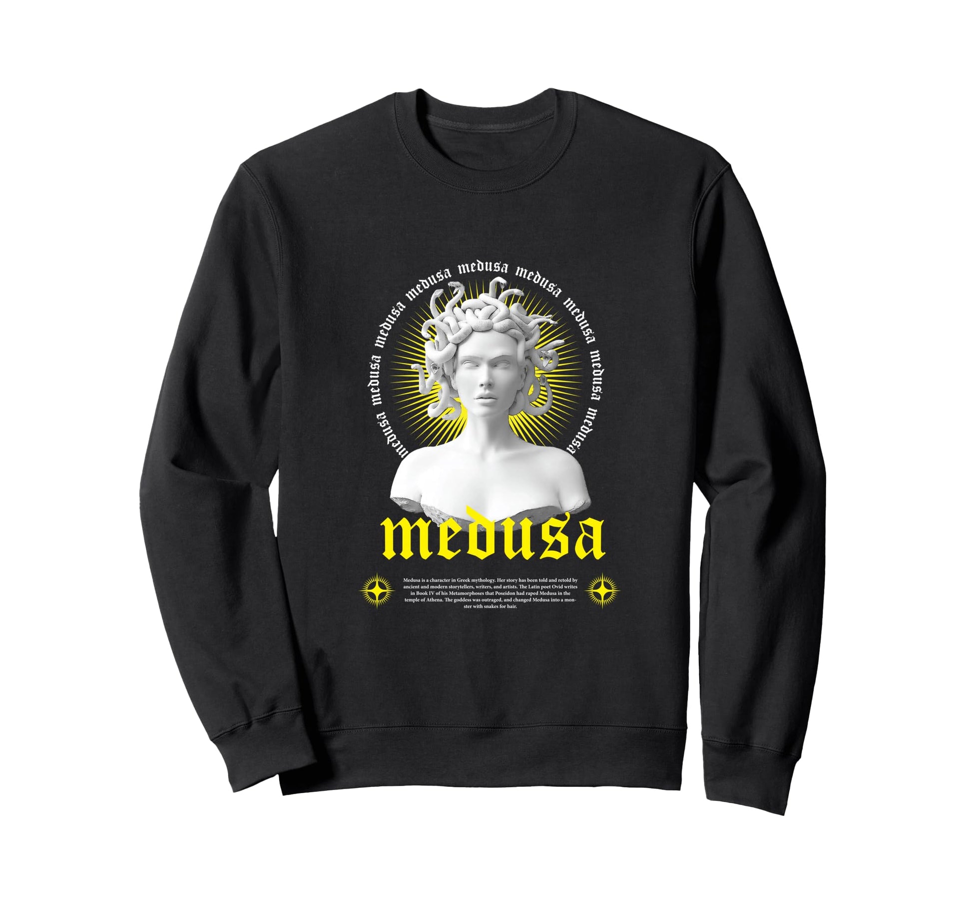 Medusa Sculpture Greek Aesthetic Sweatshirt - Unique Graphic for Adults - T-Shirt, Sweatshirt, Hoodie