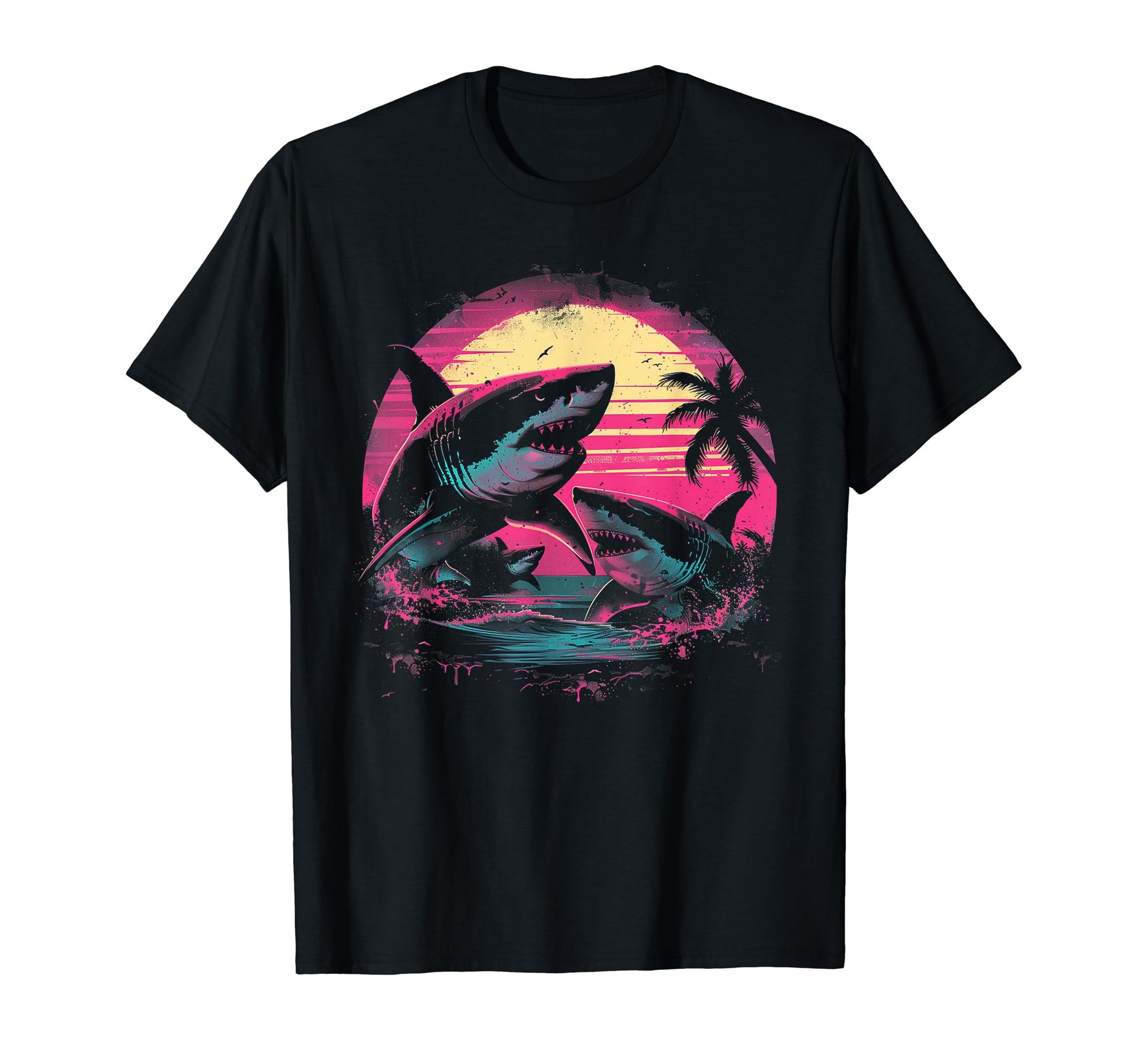Shark Vaporwave Aesthetic T-Shirt - Casual Everyday Wear Men Women - T-Shirt, Sweatshirt, Hoodie