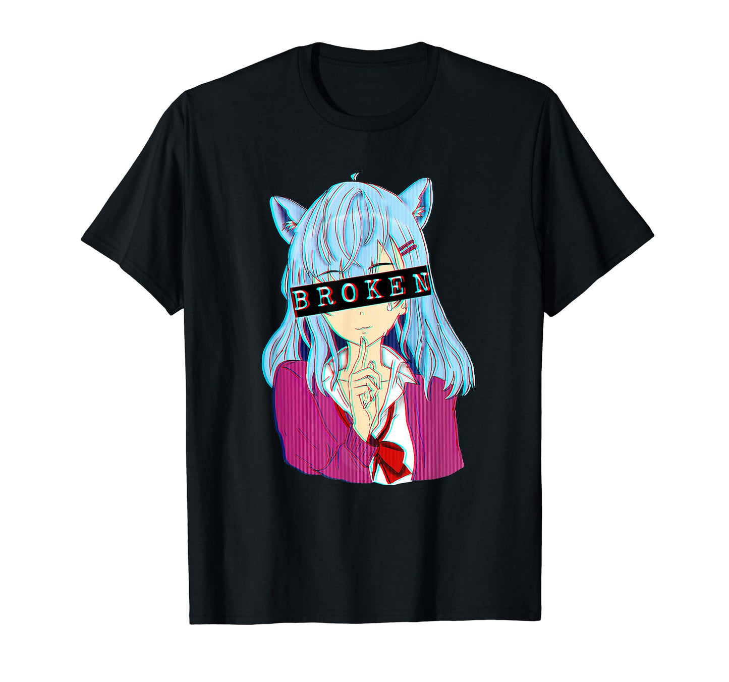 Broken Sad Anime Japanese Vaporwave T-Shirt - Trendy Graphic Unisex - T-Shirt, Sweatshirt, Hoodie
