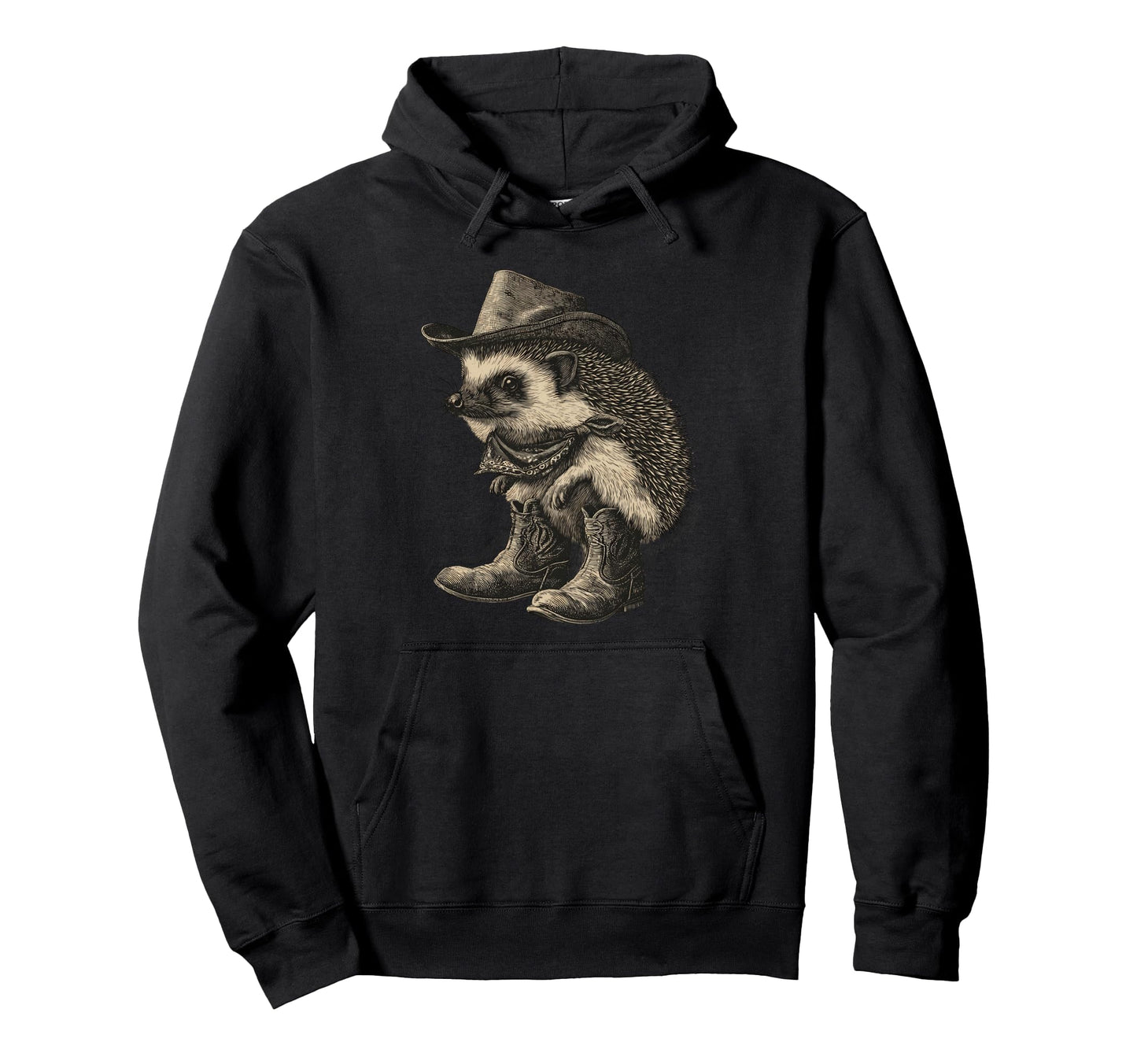 Country Cowboy Hedgehog Rodeo Hoodie - Fun Novelty Design for Adults - T-Shirt, Sweatshirt, Hoodie