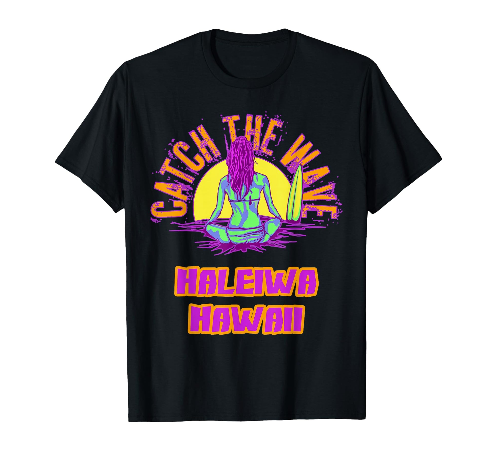 Haleiwa Hawaii Surfing Vaporwave T-Shirt - Novelty Apparel Men Women - T-Shirt, Sweatshirt, Hoodie