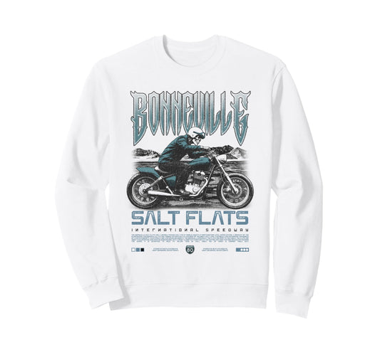 Bonneville Salt Flats Motorcycle Sweatshirt - Fun Novelty Design Men Women - T-Shirt, Sweatshirt, Hoodie