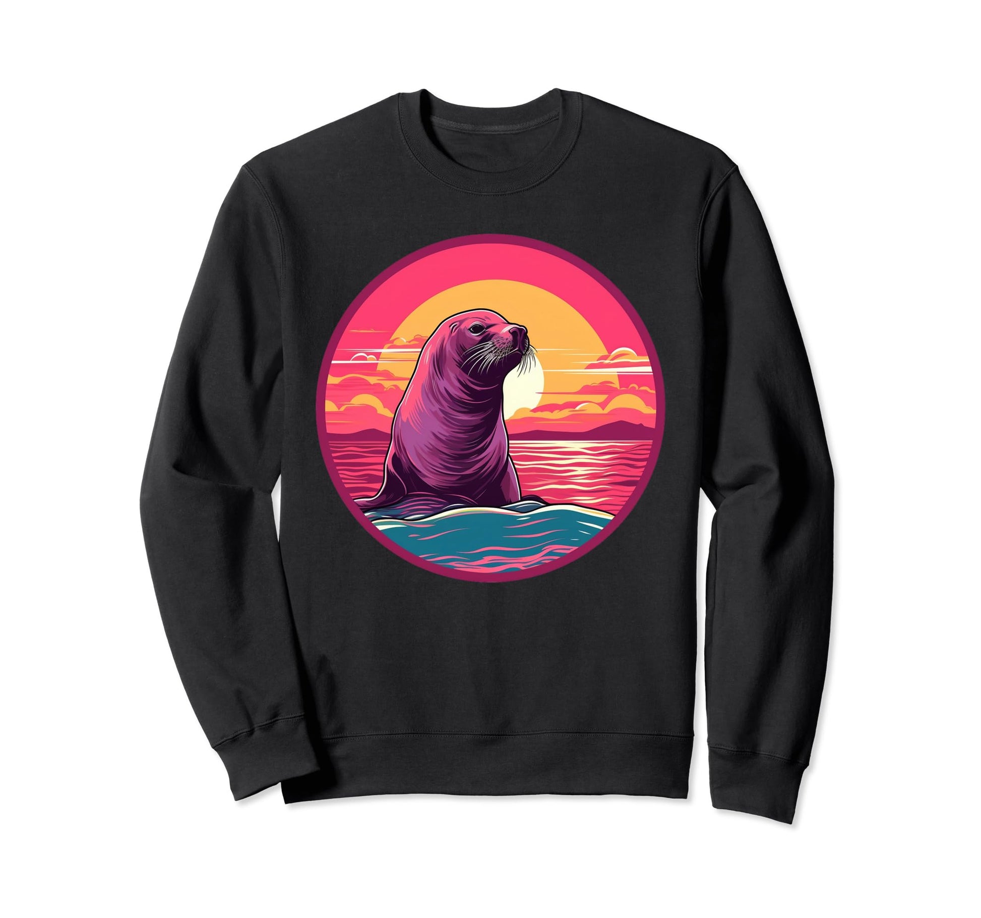 Vaporwave Seal I Aesthetic Seal Sweatshirt - Unique Graphic Unisex - T-Shirt, Sweatshirt, Hoodie