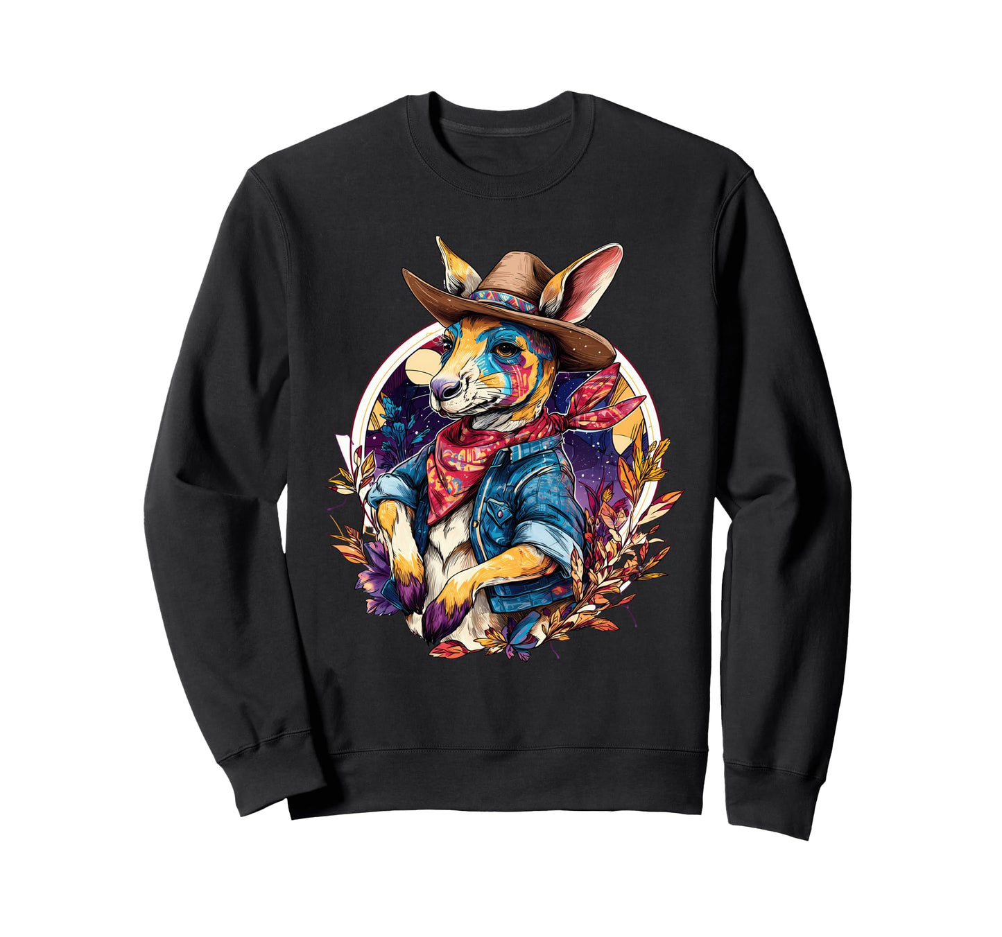 Kangaroo Cowboy Rodeo Australia Sweatshirt - Fun Novelty Design for Adults - T-Shirt, Sweatshirt, Hoodie