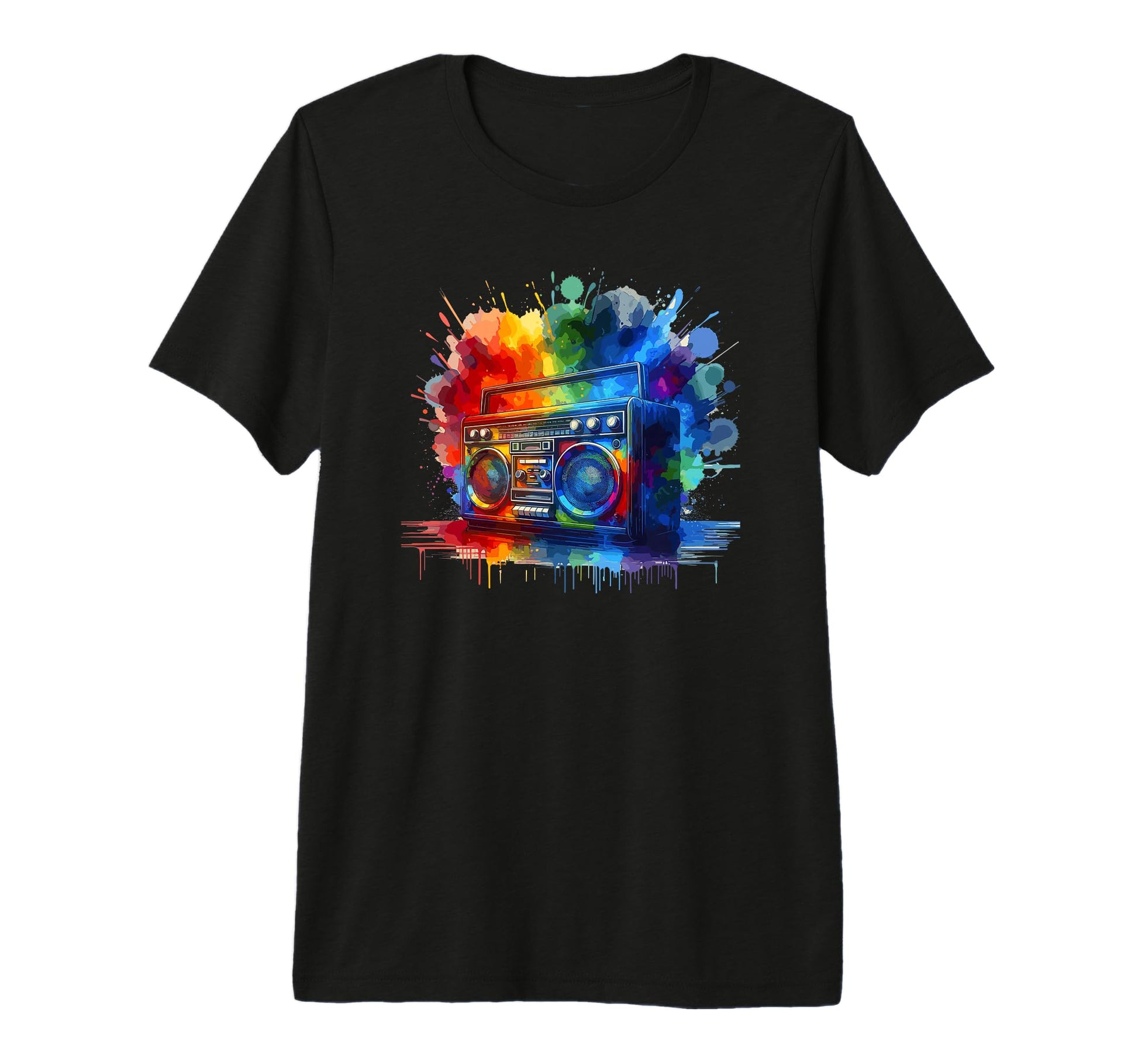 Splash Art Boombox Old School 80S Music T-Shirt - Streetwear Style Unisex - T-Shirt, Sweatshirt, Hoodie