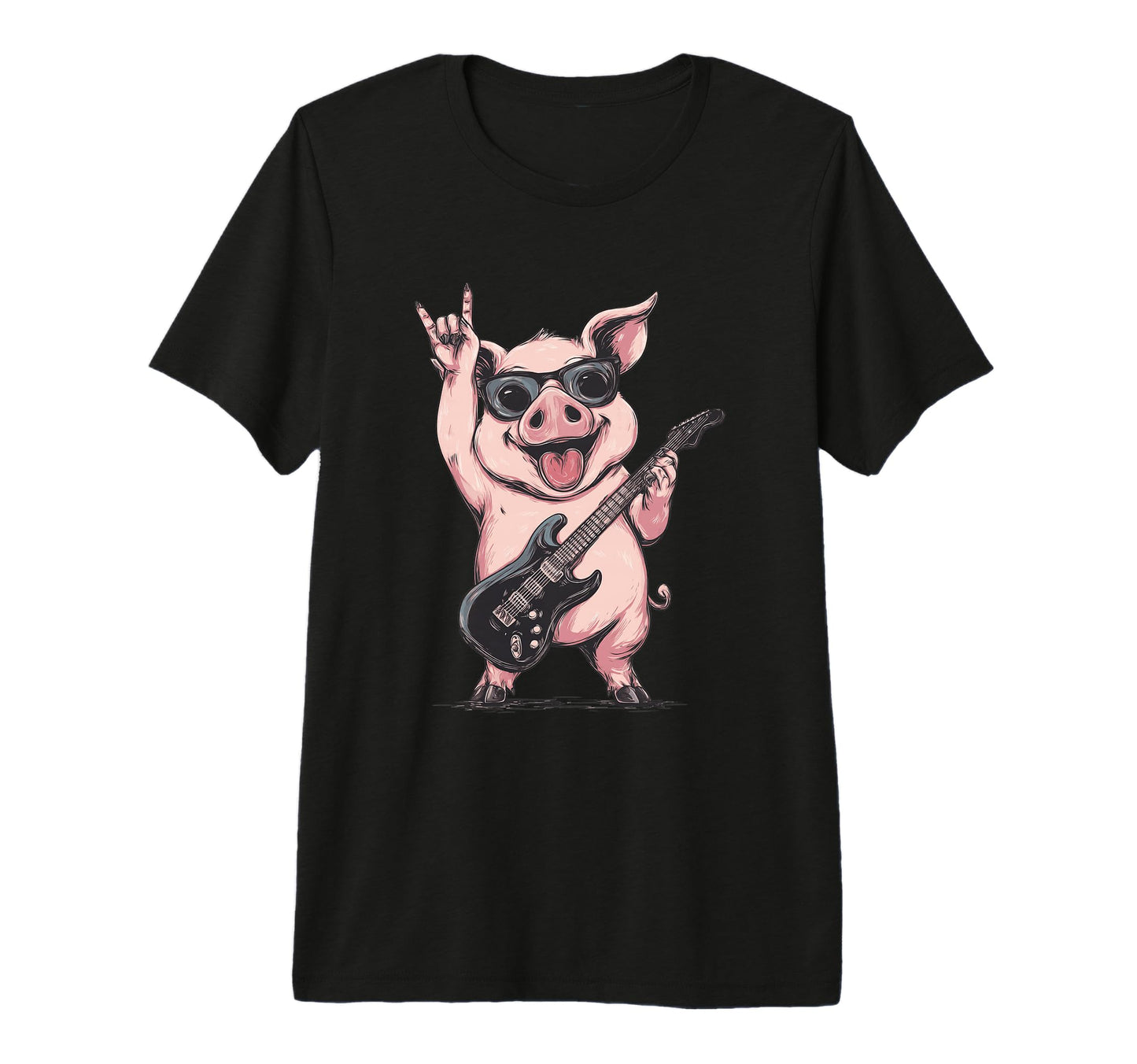 Rockstar Pig Sunglasses Electric T-Shirt - Casual Everyday Wear Unisex - T-Shirt, Sweatshirt, Hoodie