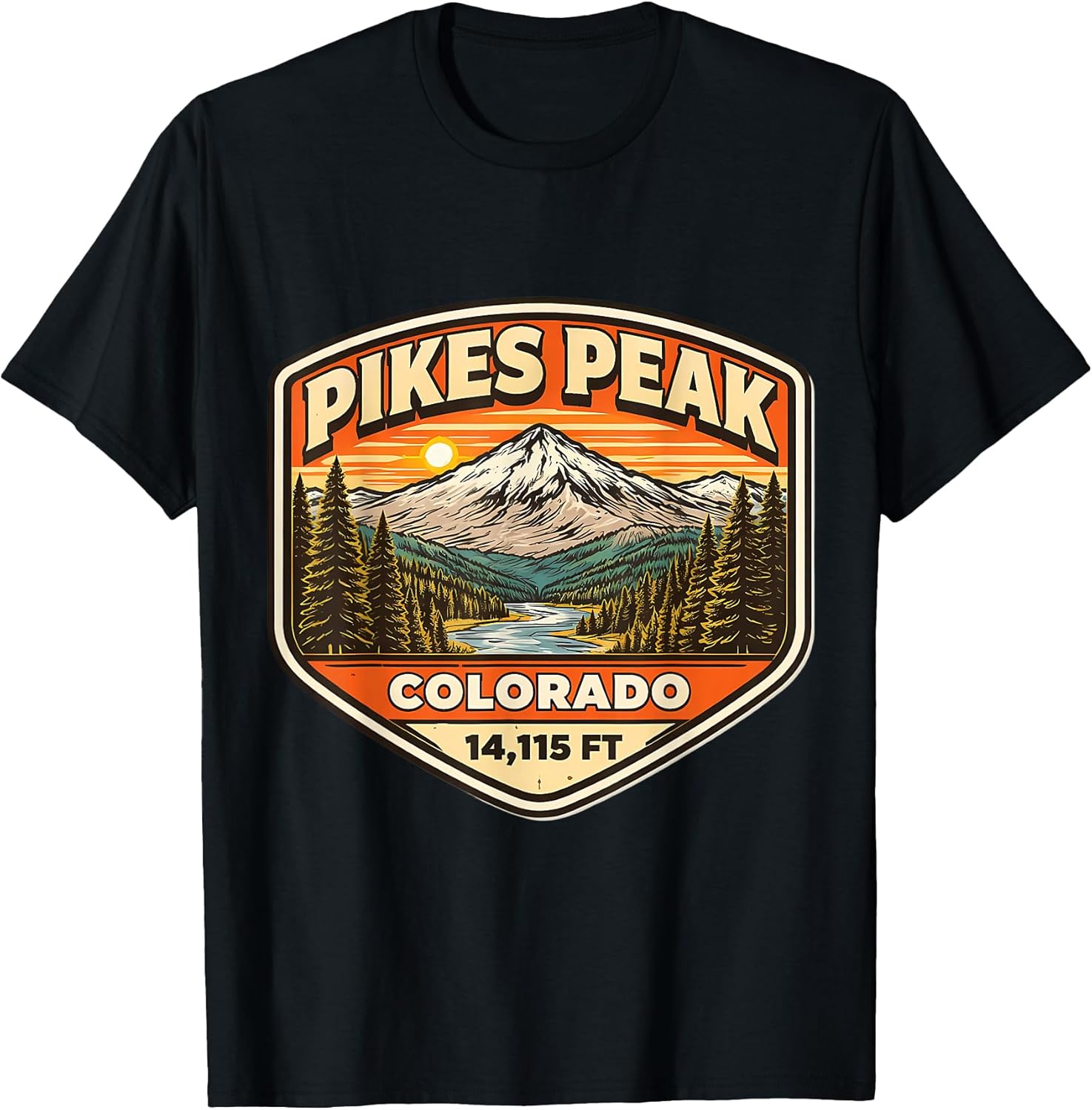 Pikes Peak Colorado Souvenir Mountain Merch - Adult & Kids T-Shirts, Sweatshirts & Hoodies apparel design preview 1