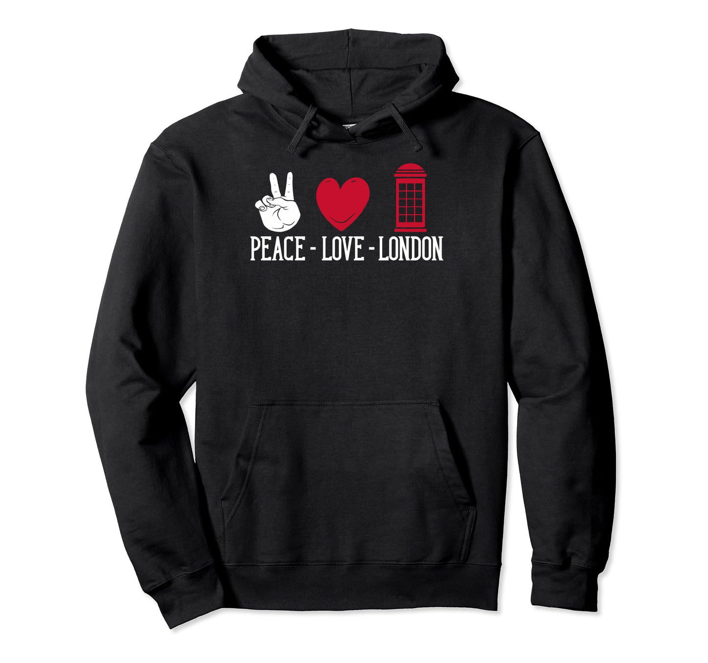 British Funny England Peace Love Hoodie - Fun Novelty Design for Adults - T-Shirt, Sweatshirt, Hoodie