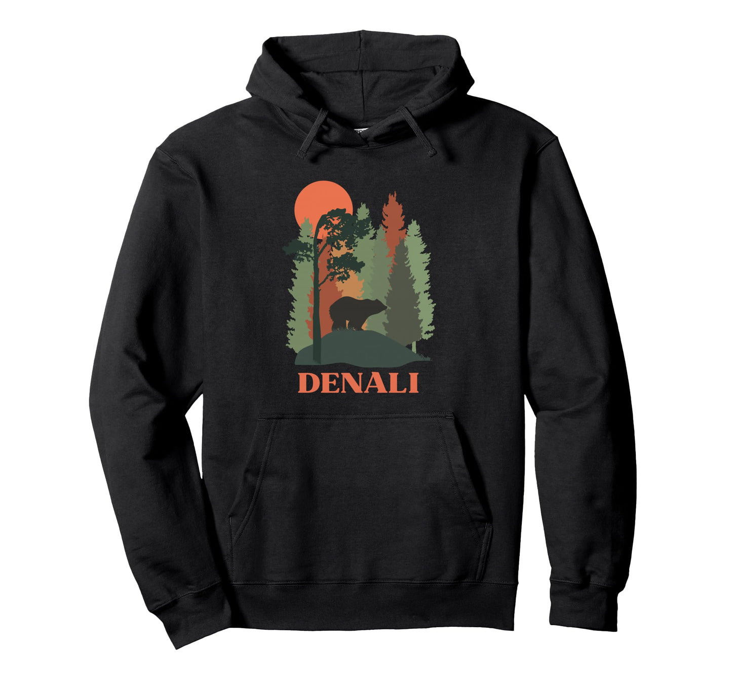 Denali National Park Alaska Bear Forest Hoodie - Custom Art Print Men Women - T-Shirt, Sweatshirt, Hoodie