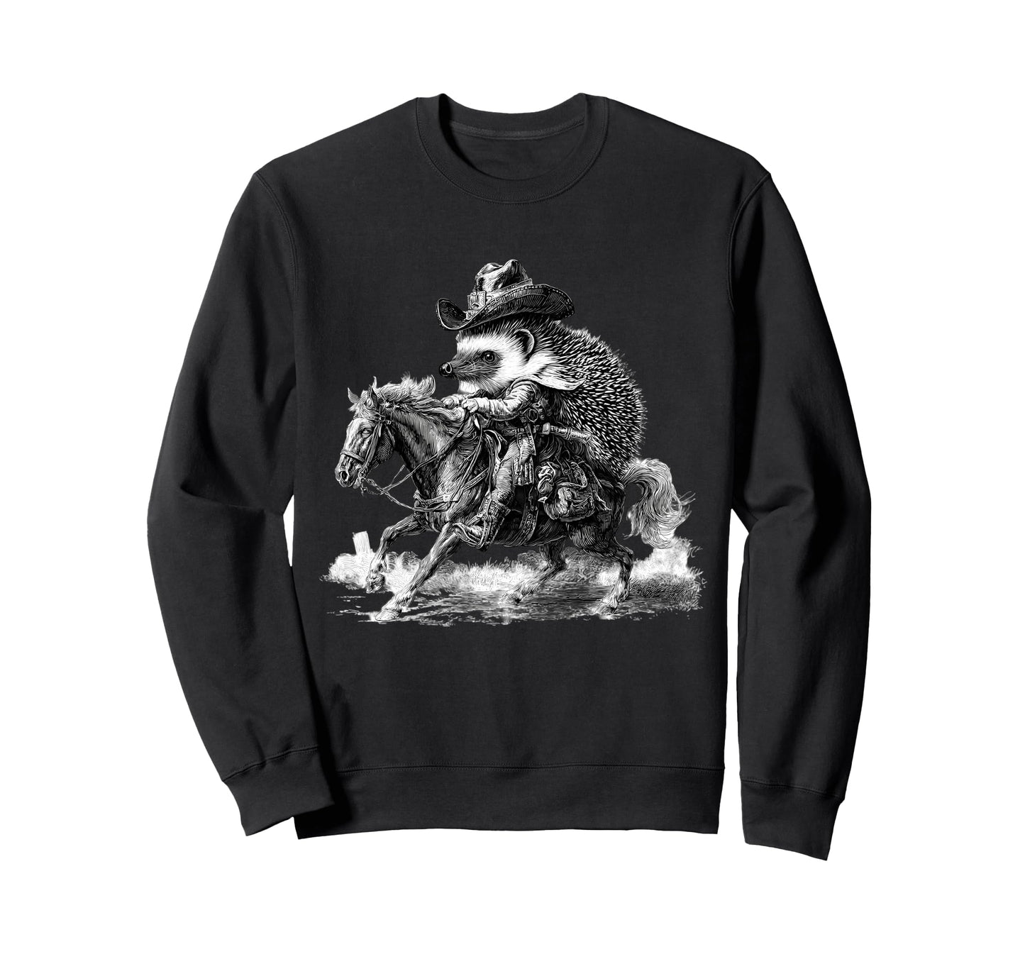 Country Cowboy Hedgehog Rodeo Sweatshirt - Fun Novelty Design Men Women - T-Shirt, Sweatshirt, Hoodie