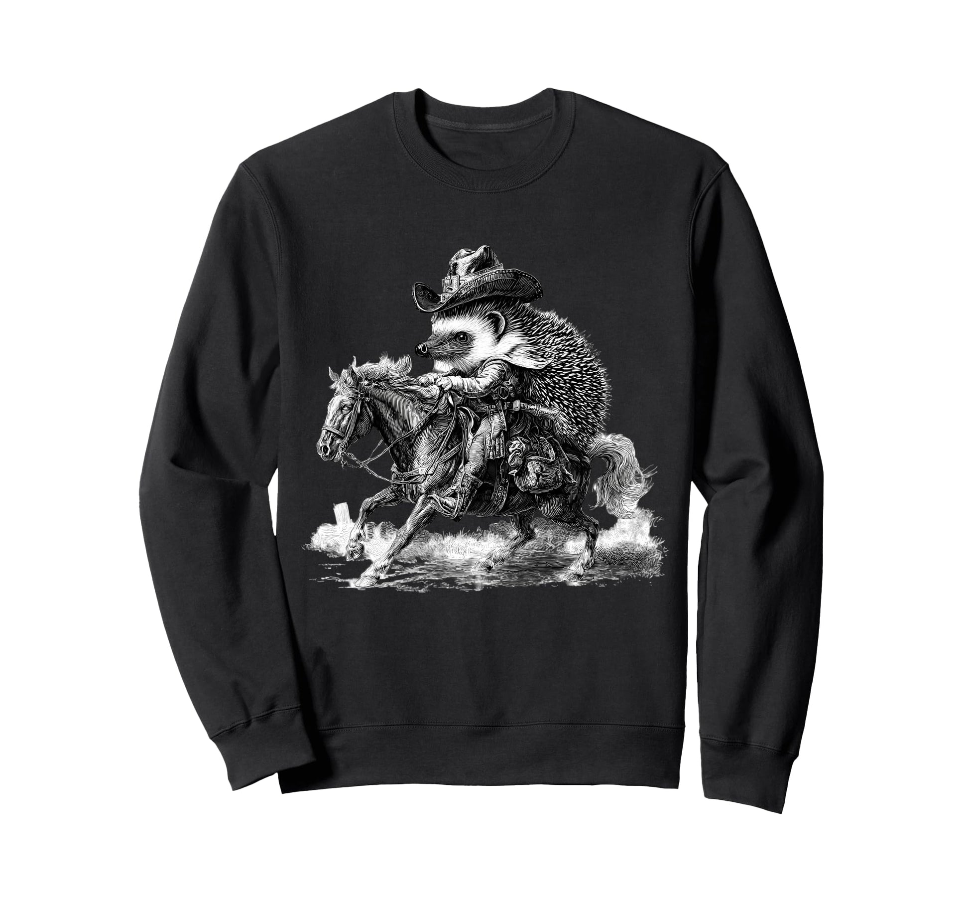Country Cowboy Hedgehog Rodeo Sweatshirt - Fun Novelty Design Men Women - T-Shirt, Sweatshirt, Hoodie