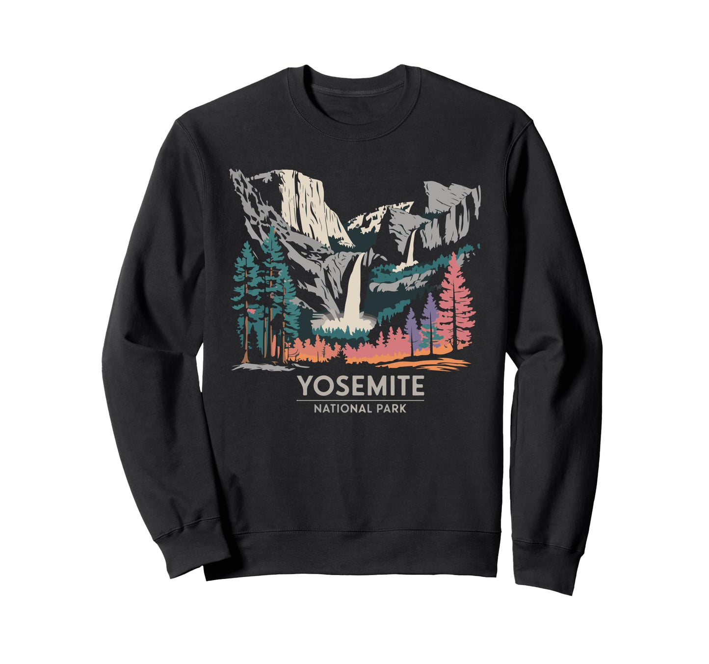 Yosemite Falls California National Park Sweatshirt - Unique Graphic Unisex - T-Shirt, Sweatshirt, Hoodie