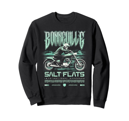 Bonneville Salt Flats Motorcycle Sweatshirt - Unique Graphic Men Women - T-Shirt, Sweatshirt, Hoodie
