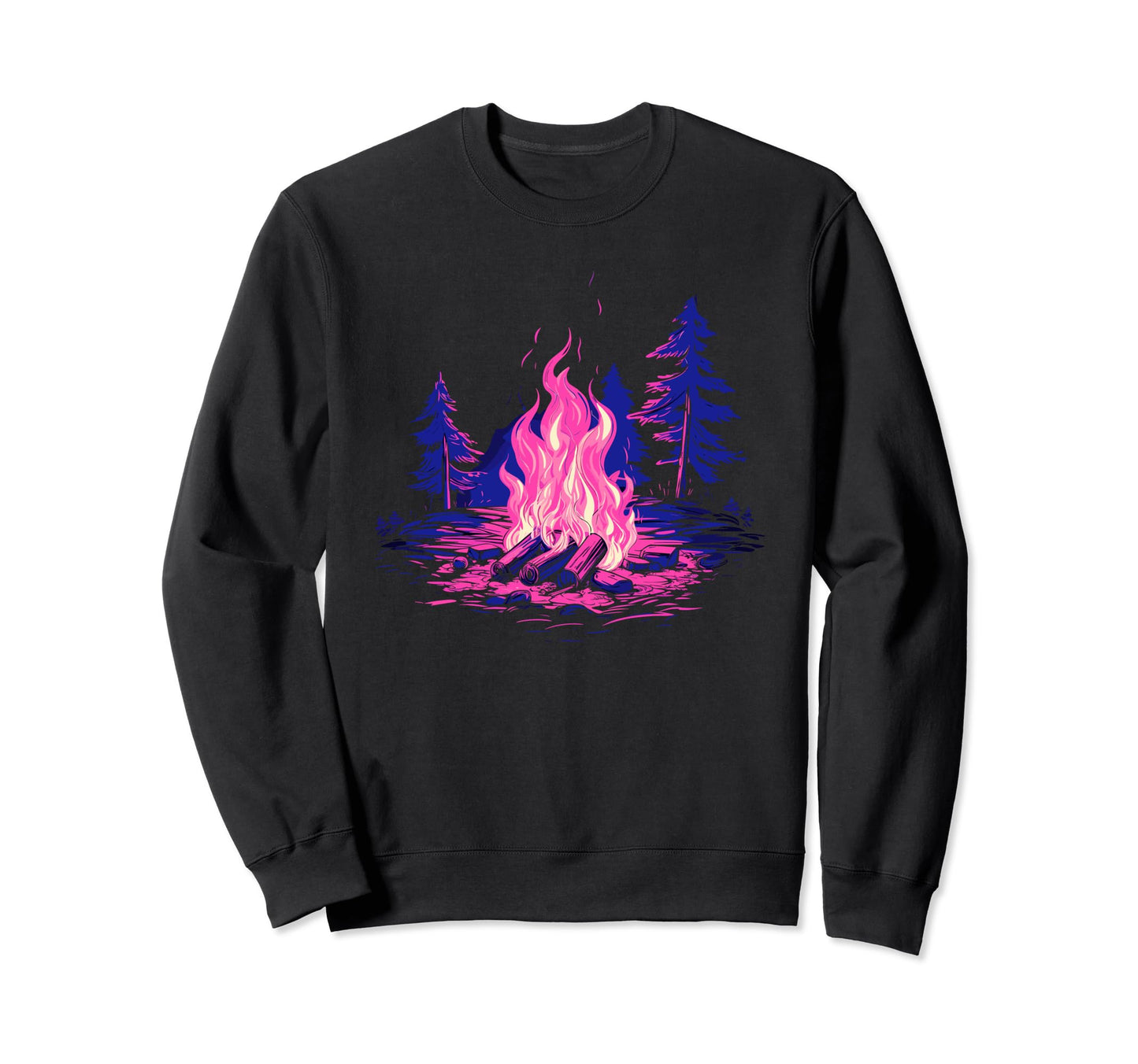 Vaporwave Campfire Indie Aesthetic Sweatshirt - Unique Graphic Men Women - T-Shirt, Sweatshirt, Hoodie