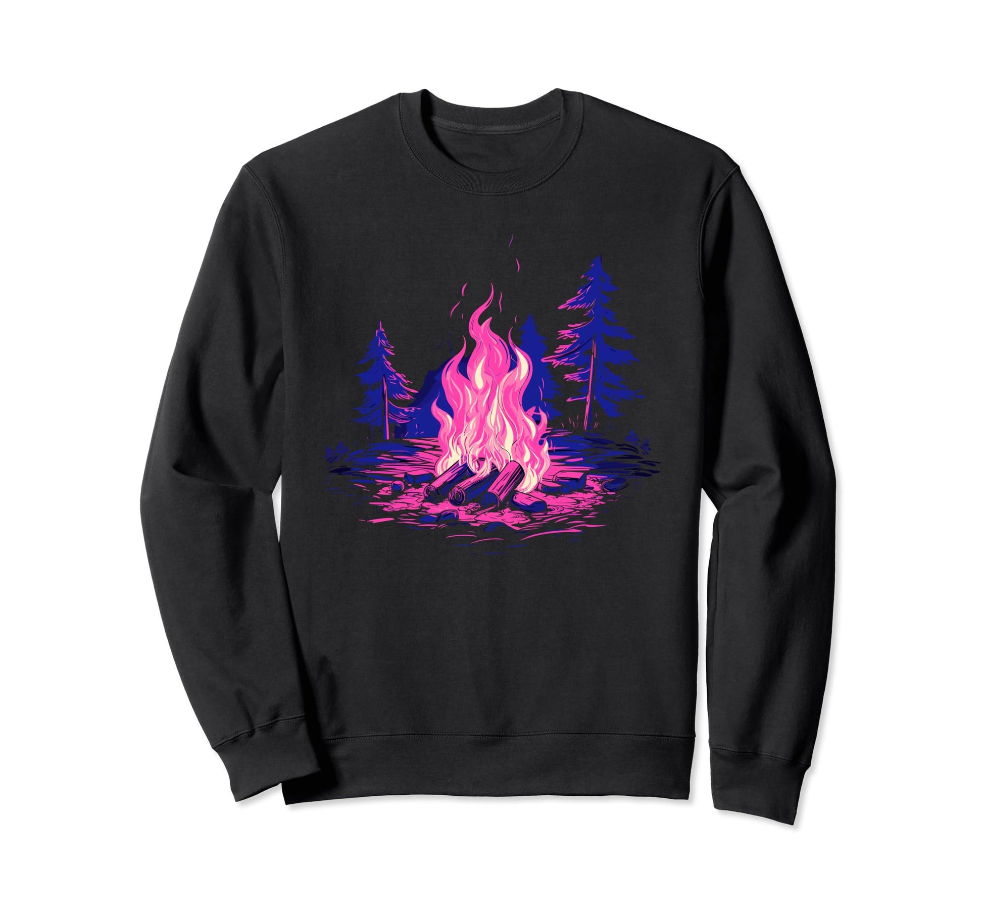 Vaporwave Campfire Indie Aesthetic Sweatshirt - Unique Graphic Men Women - T-Shirt, Sweatshirt, Hoodie