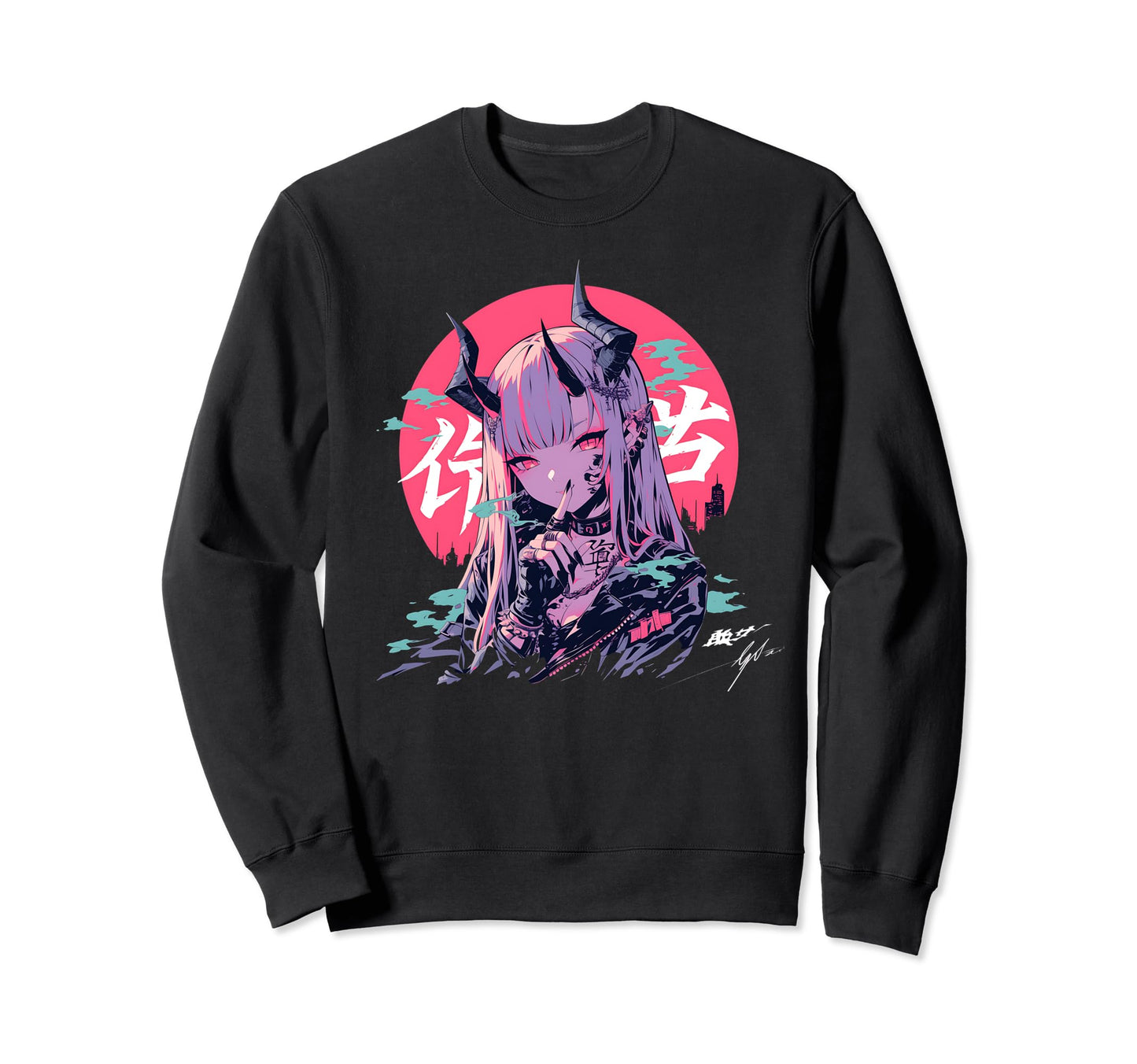 Goth Grunge Demon Anime Waifu Sweatshirt - Novelty Apparel Men Women - T-Shirt, Sweatshirt, Hoodie