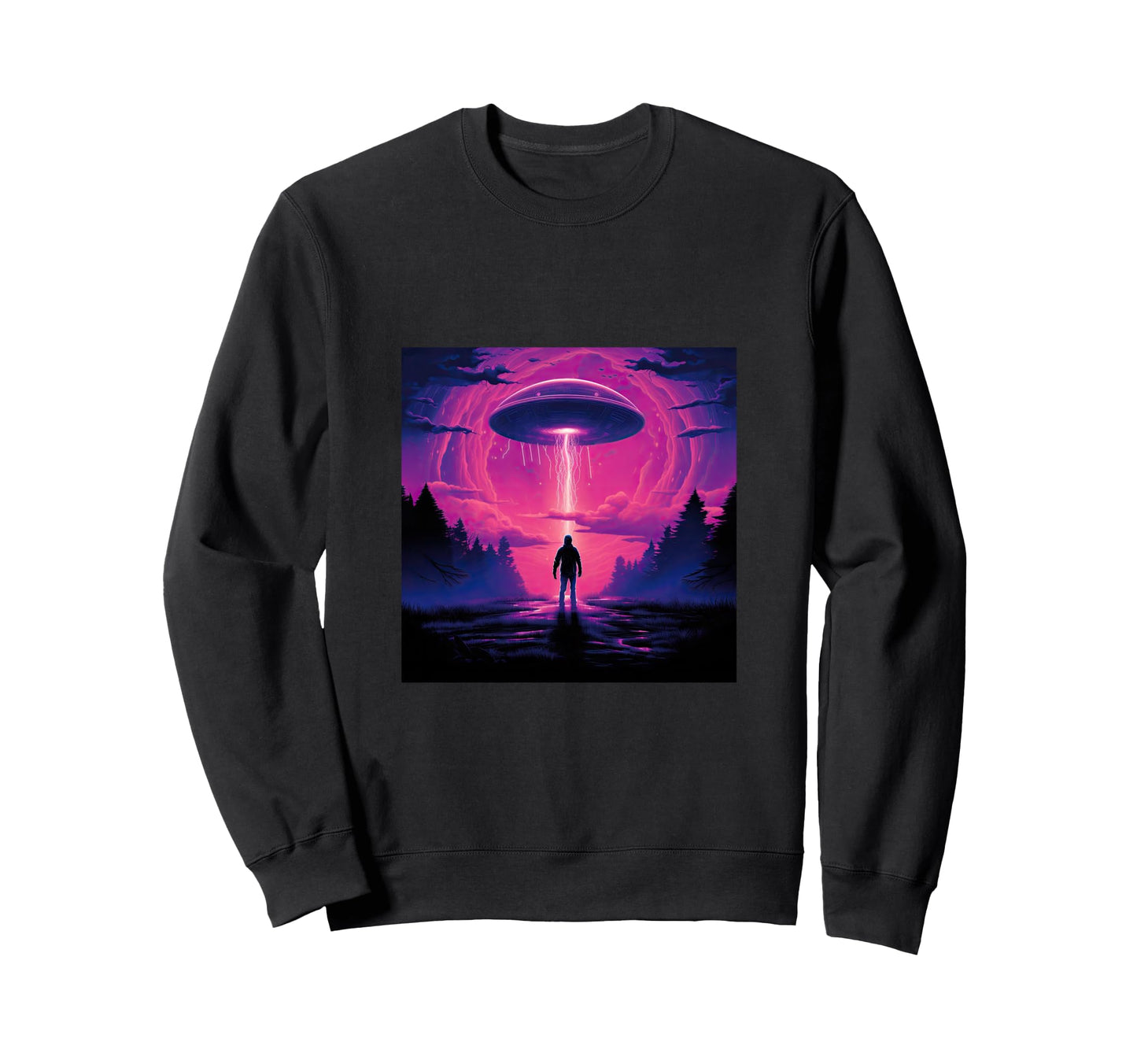 Alien Abduction Alien Vaporwave Ufo Sweatshirt - Trendy Graphic Unisex - T-Shirt, Sweatshirt, Hoodie