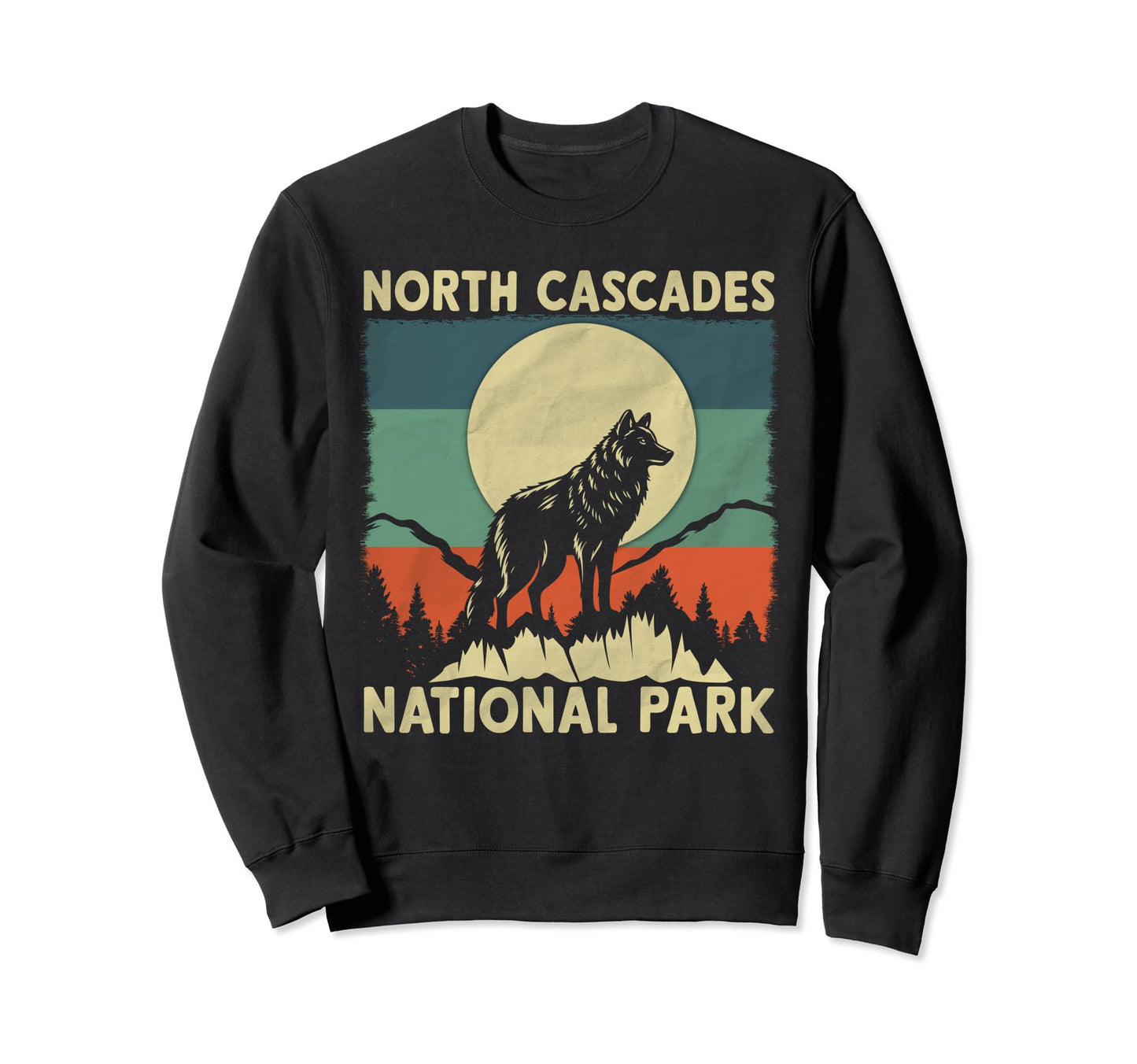 Wolf North Cascades National Park Sweatshirt - Graphic Print for Adults - T-Shirt, Sweatshirt, Hoodie