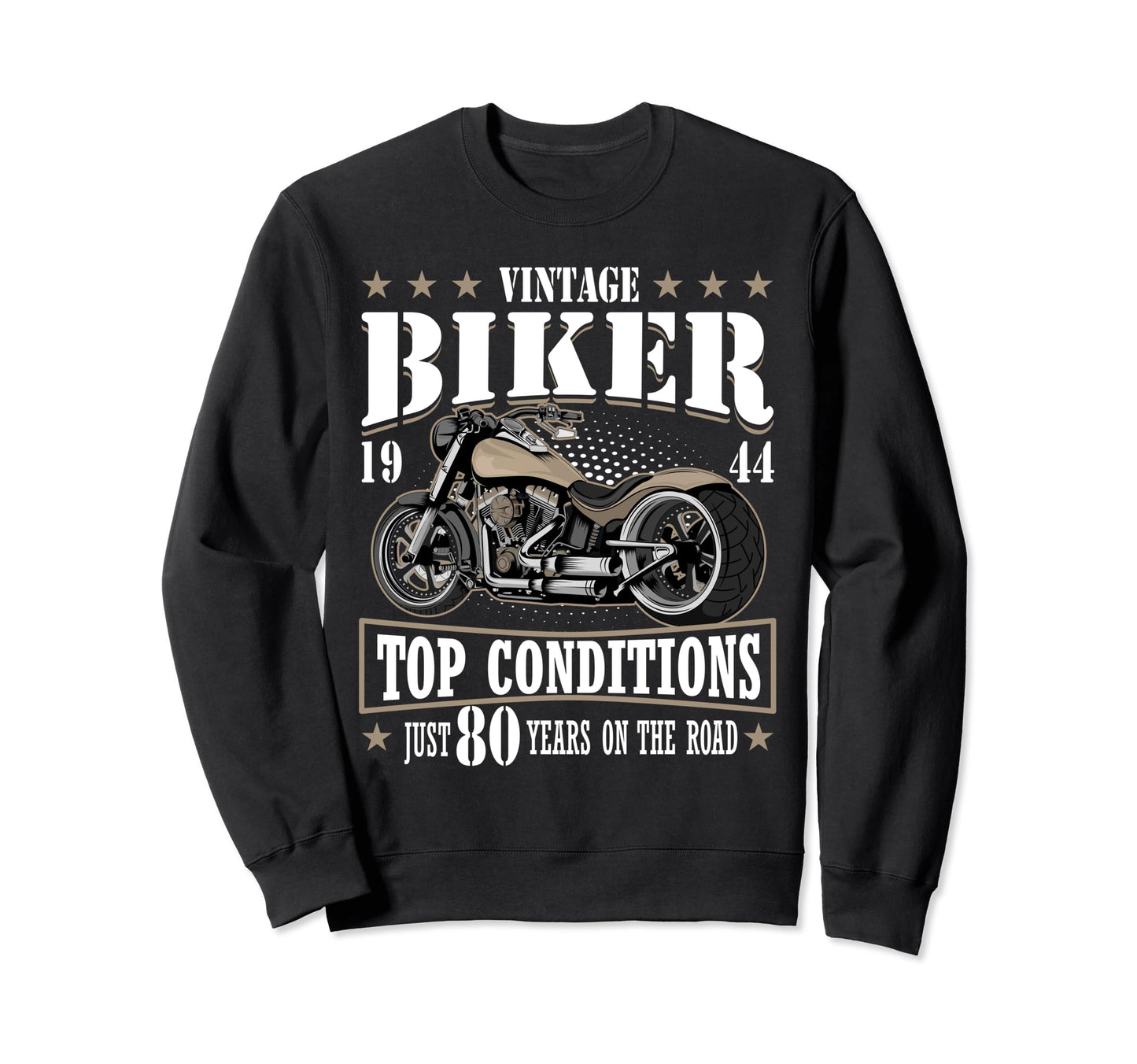 80Th Biker Birthday Gifts Motorcycle Sweatshirt - Unique Graphic Men Women - T-Shirt, Sweatshirt, Hoodie