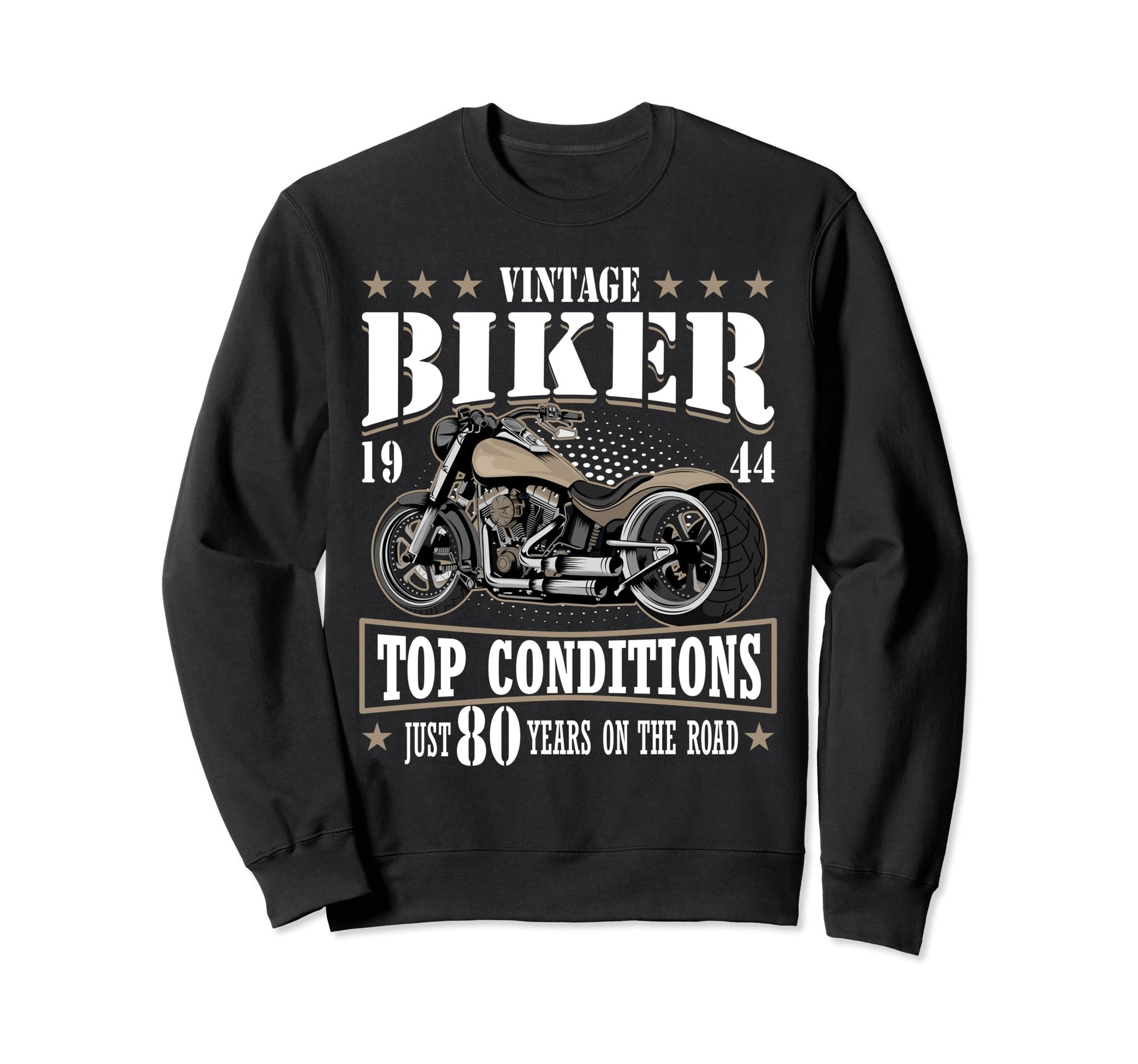 80Th Biker Birthday Gifts Motorcycle Sweatshirt - Unique Graphic Men Women - T-Shirt, Sweatshirt, Hoodie
