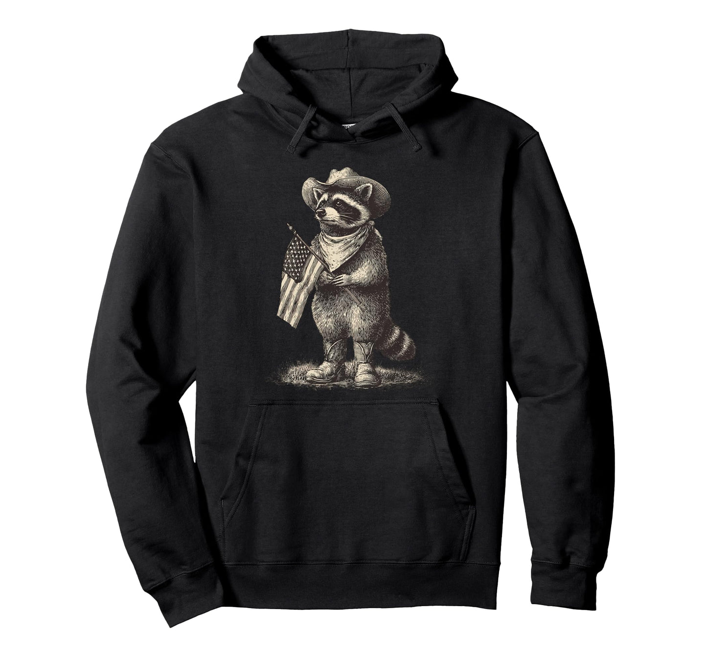 Raccoon Cowboy Rodeo Cowgirl Western Hoodie - Streetwear Style for Adults - T-Shirt, Sweatshirt, Hoodie