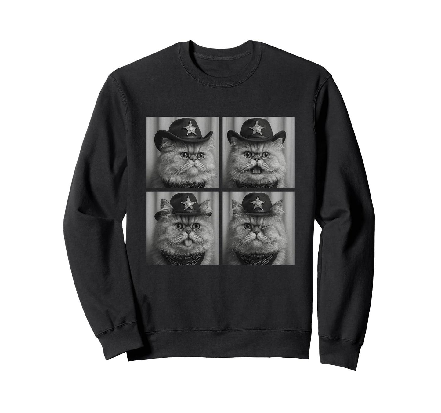 Funny Cowboy Persian Cats Sweatshirt - Fun Novelty Design Men Women - T-Shirt, Sweatshirt, Hoodie