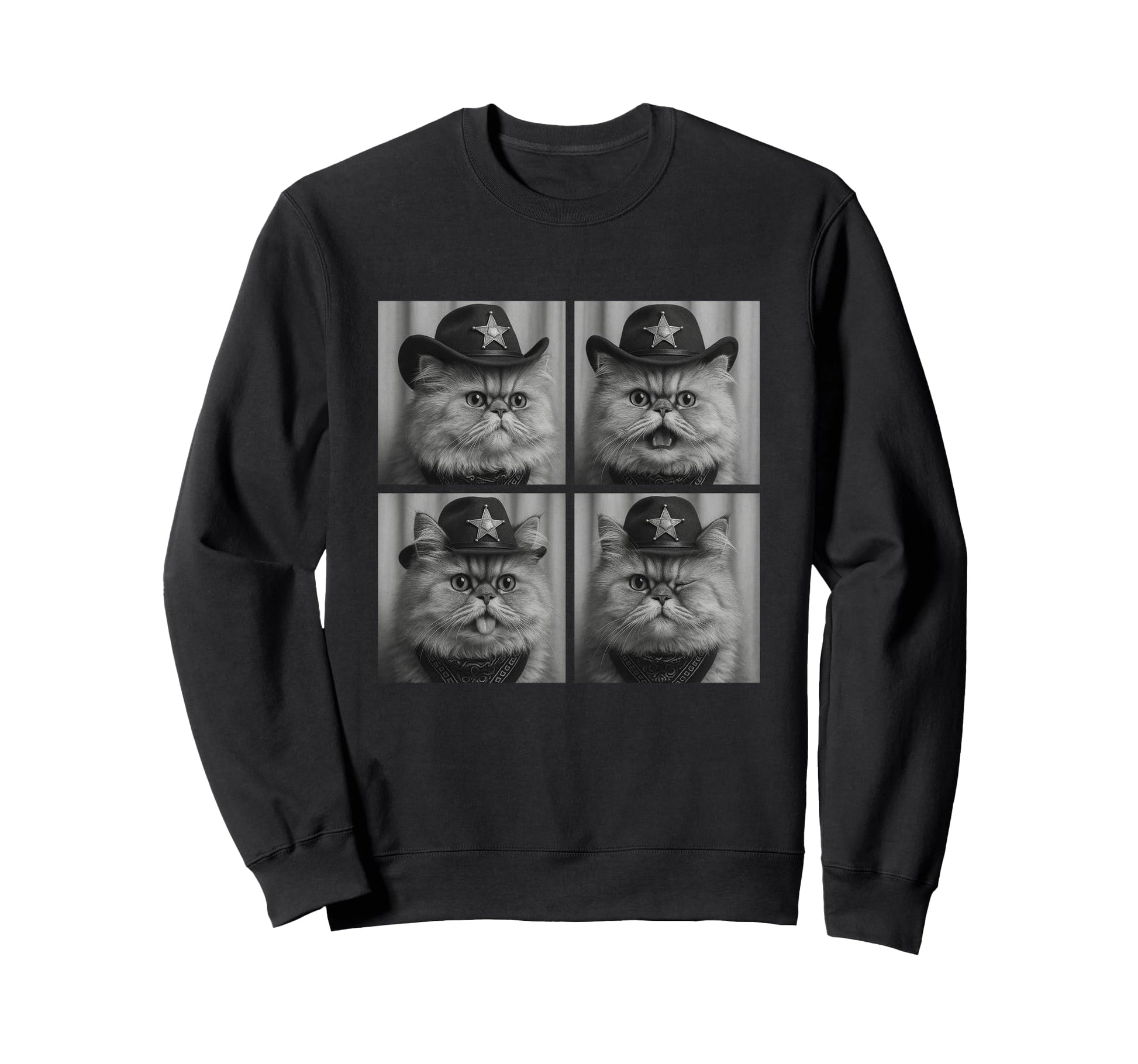 Funny Cowboy Persian Cats Sweatshirt - Fun Novelty Design Men Women - T-Shirt, Sweatshirt, Hoodie